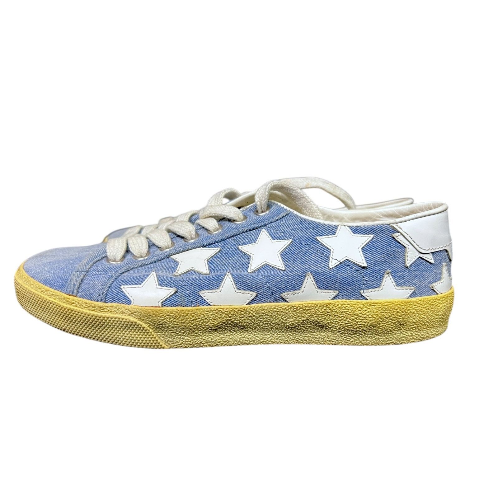 Saint Laurent Paris Saint Laurent EU 37 US 7 Denim Star Court Classic Sneakers Size US 7 / IT 37 - 2 Thumbnail