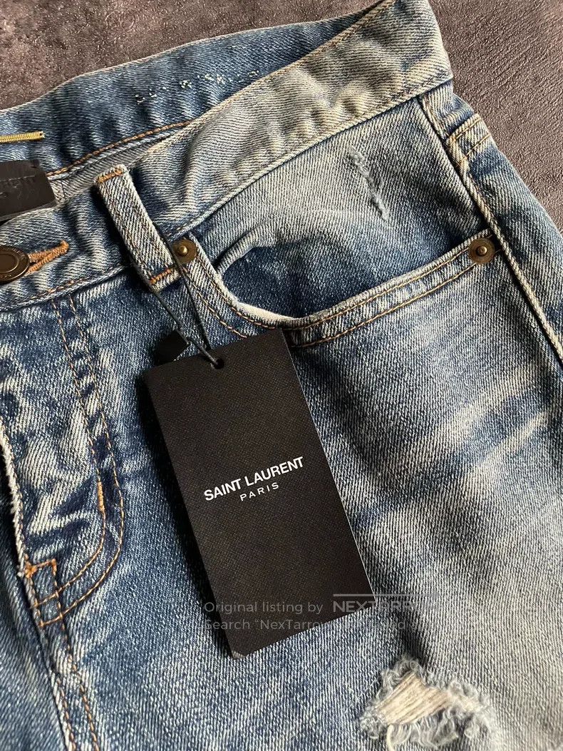 Saint Laurent Paris Saint Laurent Paris Patch Denim Pants Size US 27 - 7 Thumbnail