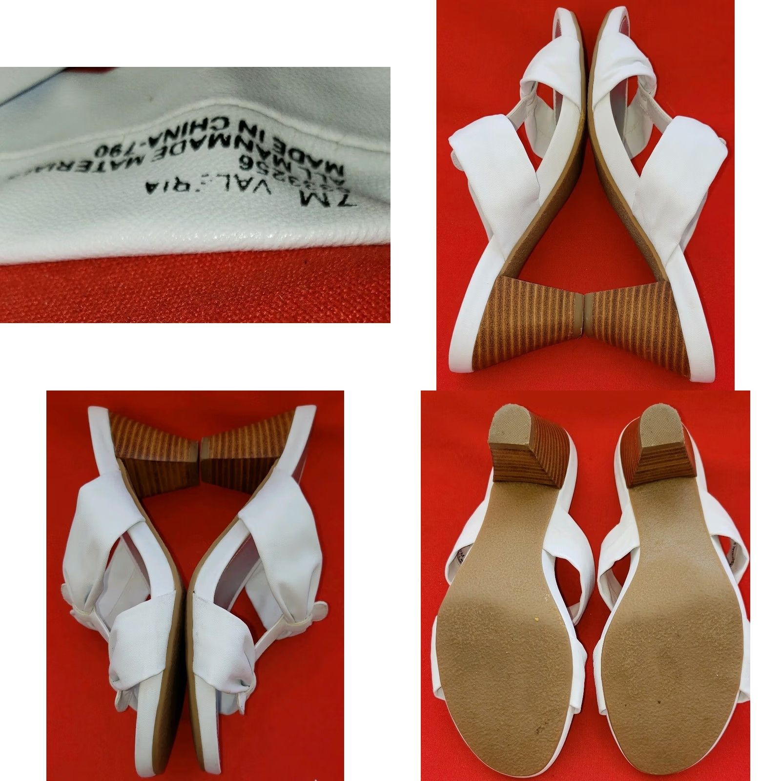 Vintage Impo Valeria White Double Crossover 3" Heel Slide Sandal Size 7M Womens Shoes Size US 5 / IT 35 - 8 Thumbnail