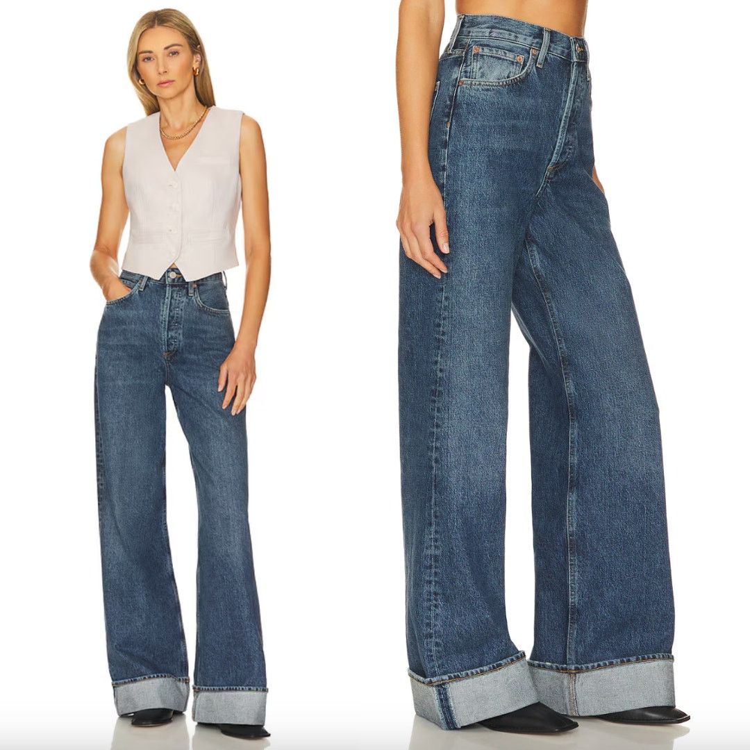 Agolde AGOLDE | Dame Wide Leg Cuffed Jeans in Control 25 Size 25" / US 0 / IT 36 - 2 Thumbnail