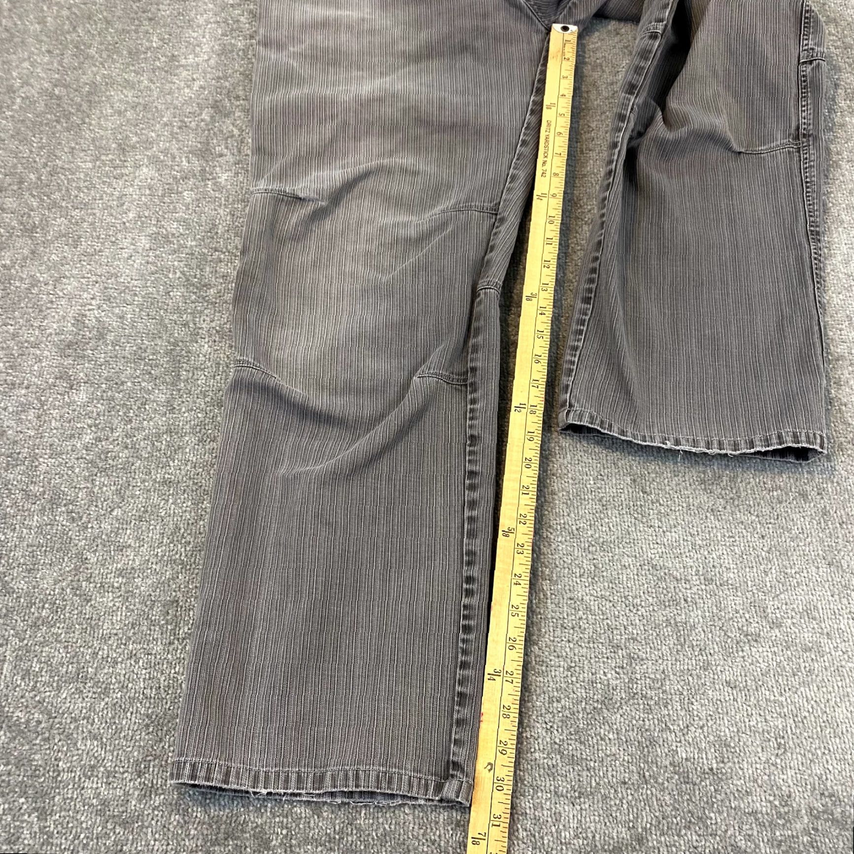 Denime KUHL Pants Men 36x32 Gray Striped Patina Denim 5-Pocket Hike Trail Outdoor Logo Size US 36 / EU 52 - 6 Thumbnail