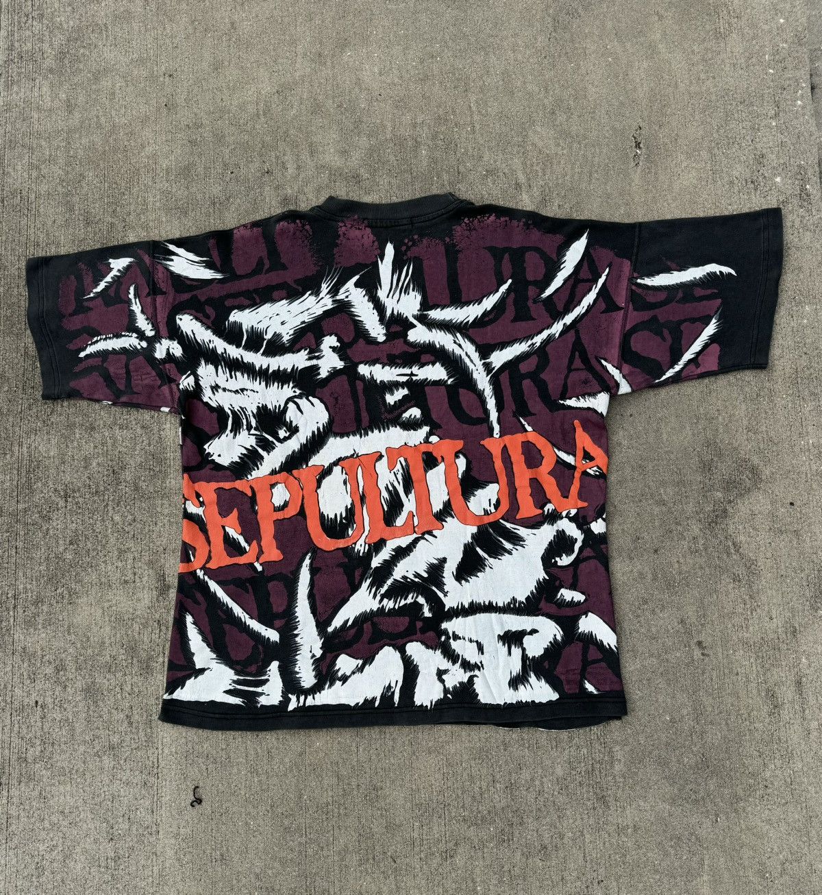 Vintage 1992 Sepultura AOP fader grail all over print grunge Size US L / EU 52-54 / 3 - 2 Thumbnail