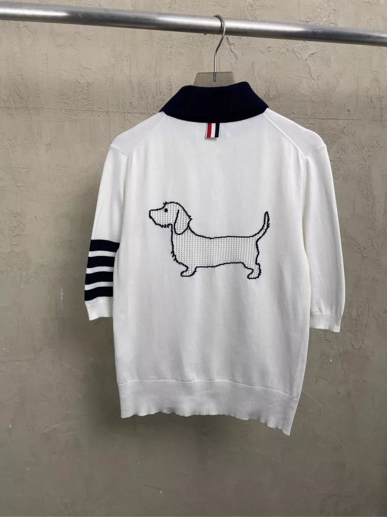 Thom Browne Thom Browne White puppy four stripes Polo collar short sle Size XS / US 0-2 / IT 36-38 - 2 Thumbnail