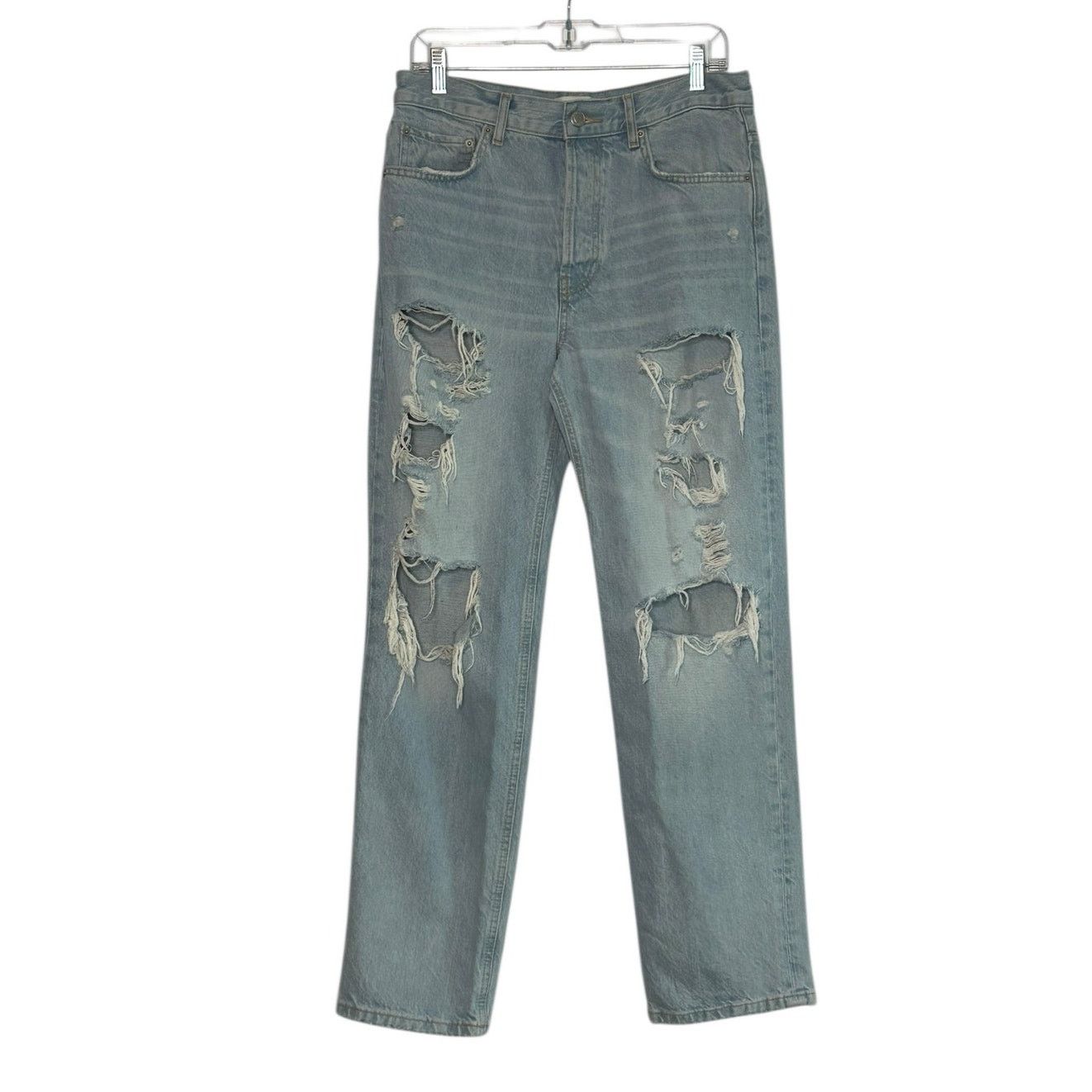 Zara Zara light wash high waist ripped jeans size 6 Size 28" / US 6 / IT 42 - 1 Thumbnail