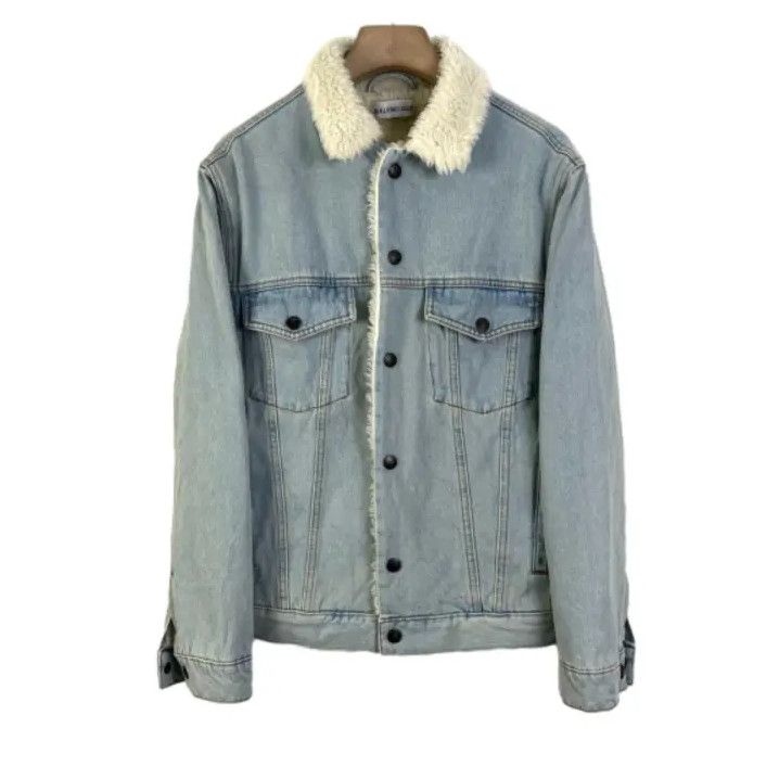 Balenciaga Balenciaga Sherpa Lined Denim Jacket Size US S / EU 44-46 / 1 - 1 Thumbnail