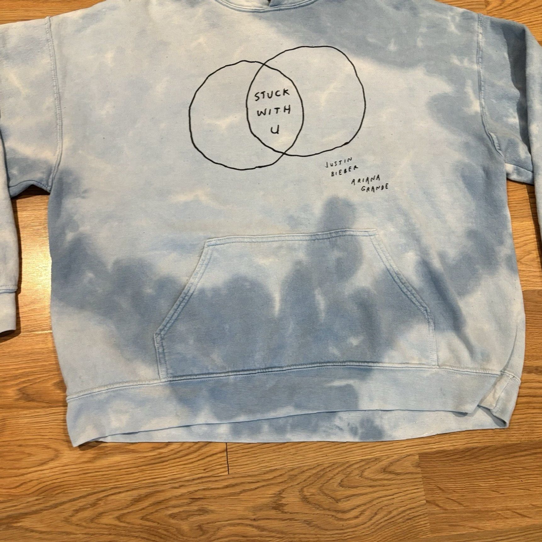 Vintage Stuck With U Hoodie Unisex Adults XL Blue Pullover Graphic Print Hooded Sweatshirt Size US XL / EU 56 / 4 - 3 Thumbnail