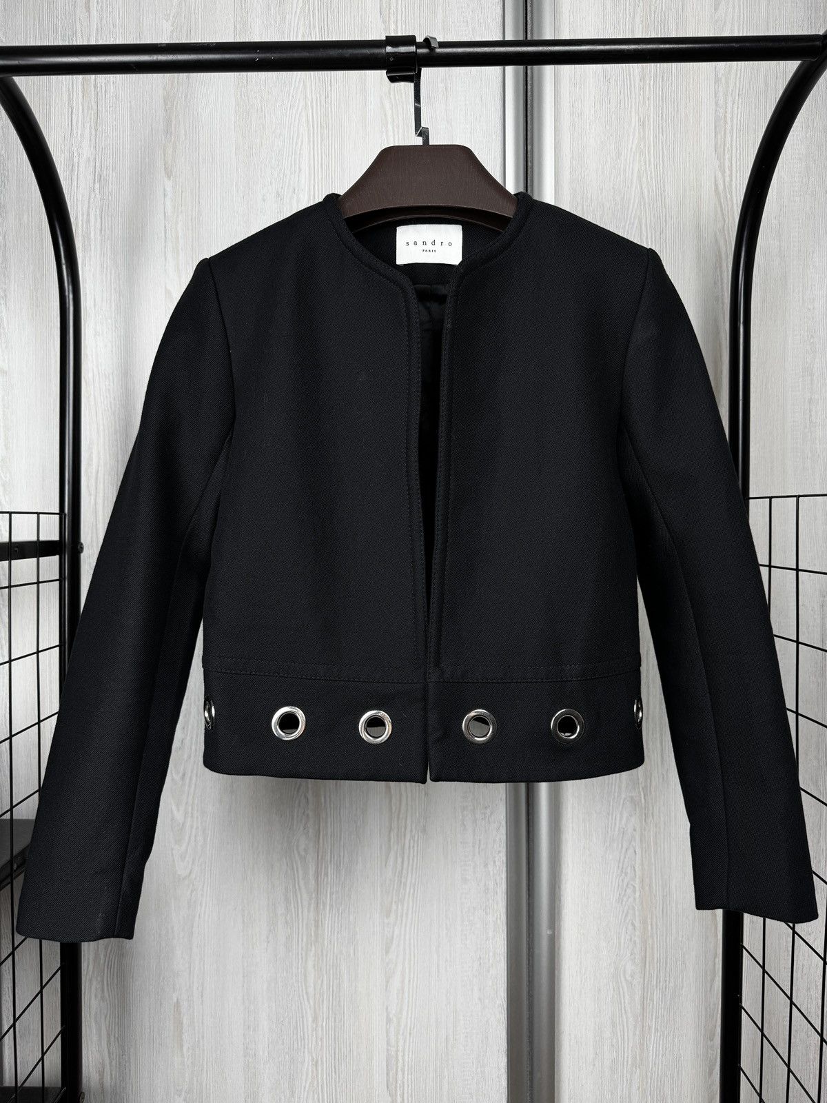 Sandro Sandro Paris black cotton spring summer 2020 blazer jacket Size XS / US 0-2 / IT 36-38 - 2 Thumbnail