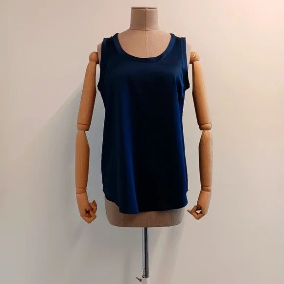 Lafayette 148 LAFAYETTE 148 Perla Luxe Blue Silk Charmeuse Blouse - (S) Size S / US 4 / IT 40 - 2 Thumbnail