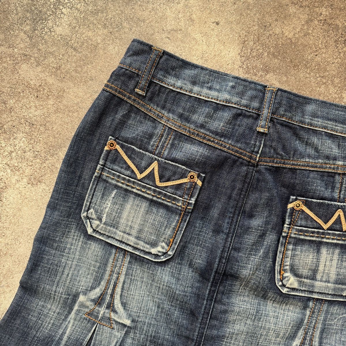 If Six Was Nine Vintage Cargo Pockets Y2K Pleated Denim Mini Skirt Size 28" / US 6 / IT 42 - 6 Thumbnail