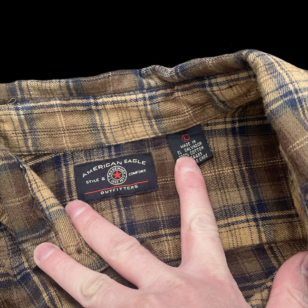 Other VINTAGE AMERICAN EAGLE OUTFITTERS SHIRT PLAID FLANNEL Y2K Size US L / EU 52-54 / 3 - 2 Thumbnail