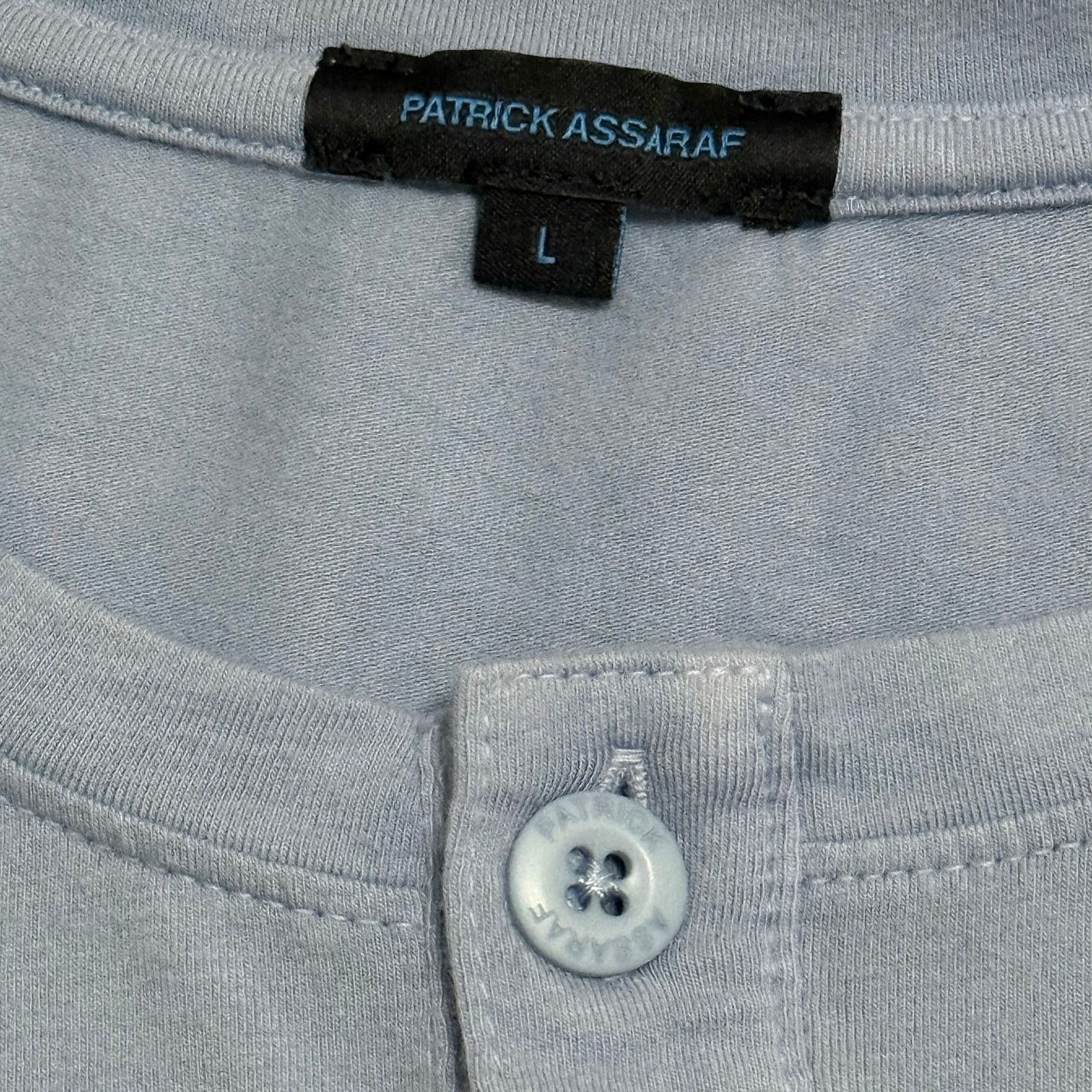 PATRICK ASSARAF Patrick Assaraf Stretch Pima Cotton Henley Ombre Blue Large Size US L / EU 52-54 / 3 - 3 Thumbnail
