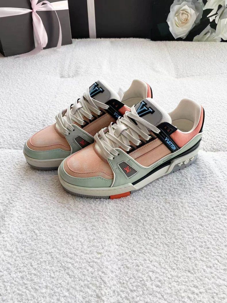 Louis Vuitton Louis Vuitton Trainer green and orange board shoes Size US 6 / IT 36 - 1 Thumbnail