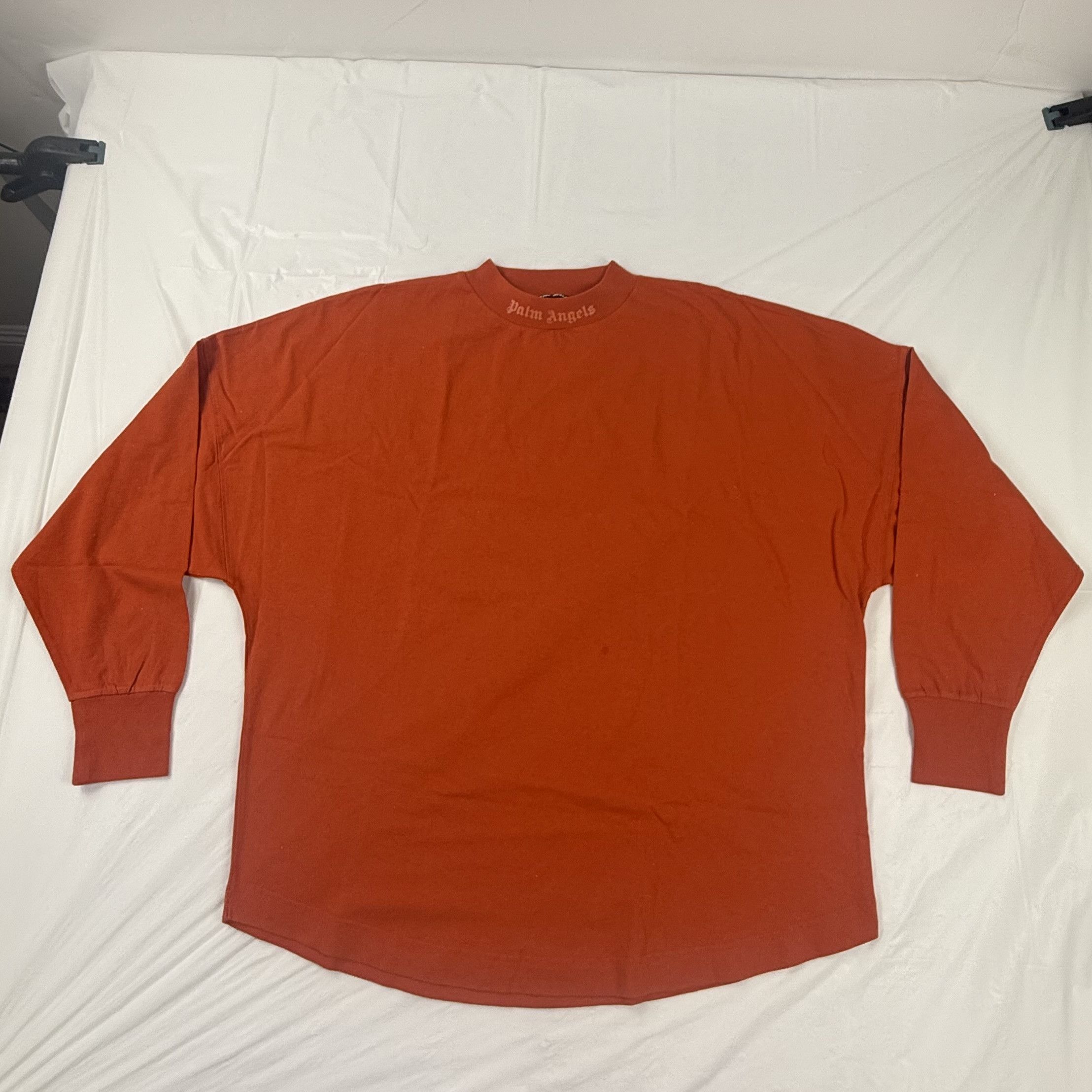 Palm Angels Palm Angels Orange Glitter Logo Long Sleeve T-Shirt XXL Size US XXL / EU 58 / 5 - 2 Thumbnail