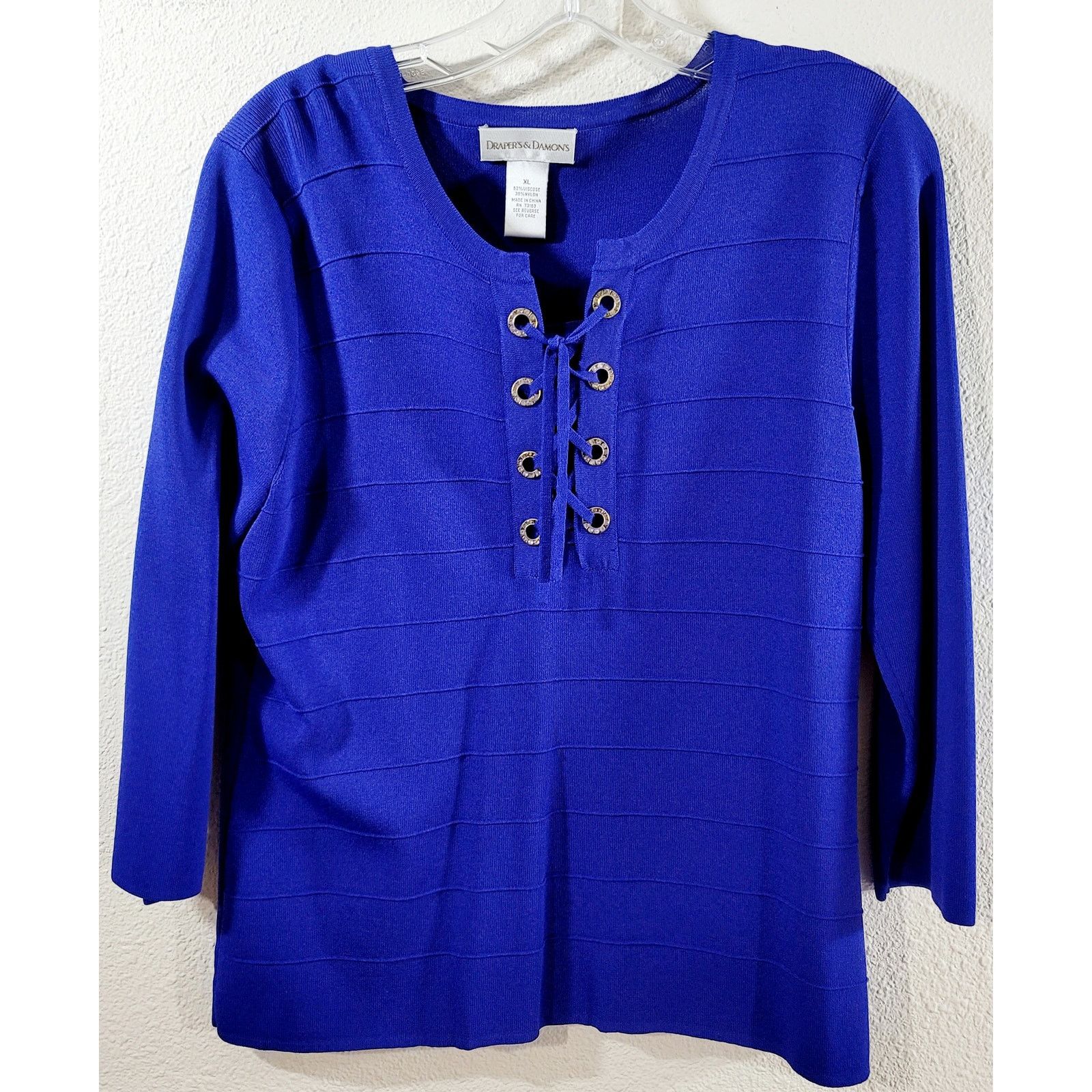 Other Draper's & Damon's Blue Lace Up Bodice Sweater Top XL Size XL / US 12-14 / IT 48-50 - 5 Thumbnail