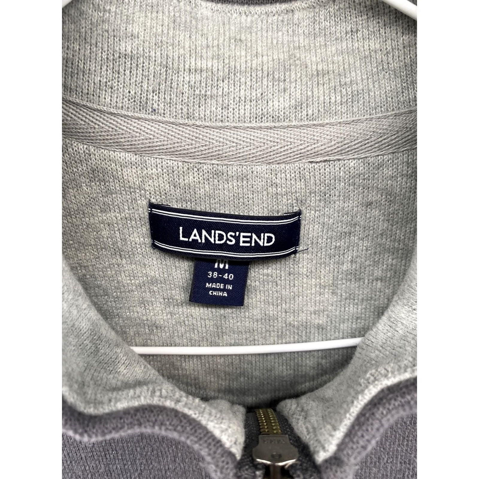 Lands' End Lands' End Mens Gray 1/4 Zip Golf Knit Sweater Jacket Size M Pullover Jacket Zip Sweatshirt Long Sleeve All Seasons Casual Outdoor Classic Mens Size US M / EU 48-50 / 2 - 2 Thumbnail