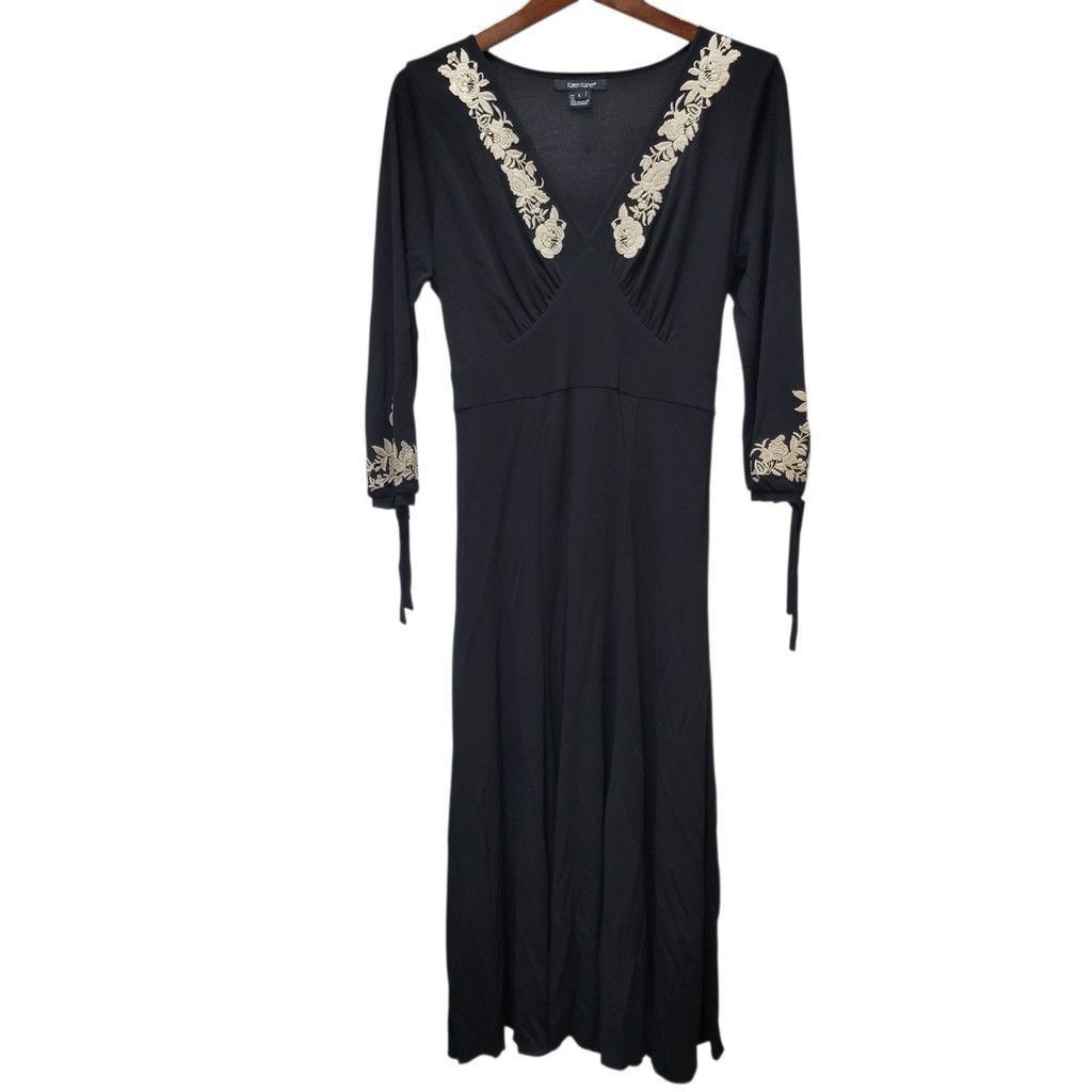 karen kane three quarter sleeve a line dress Karen Kane Three Quarter Sleeve A Line Dress, XL, Black main image 1