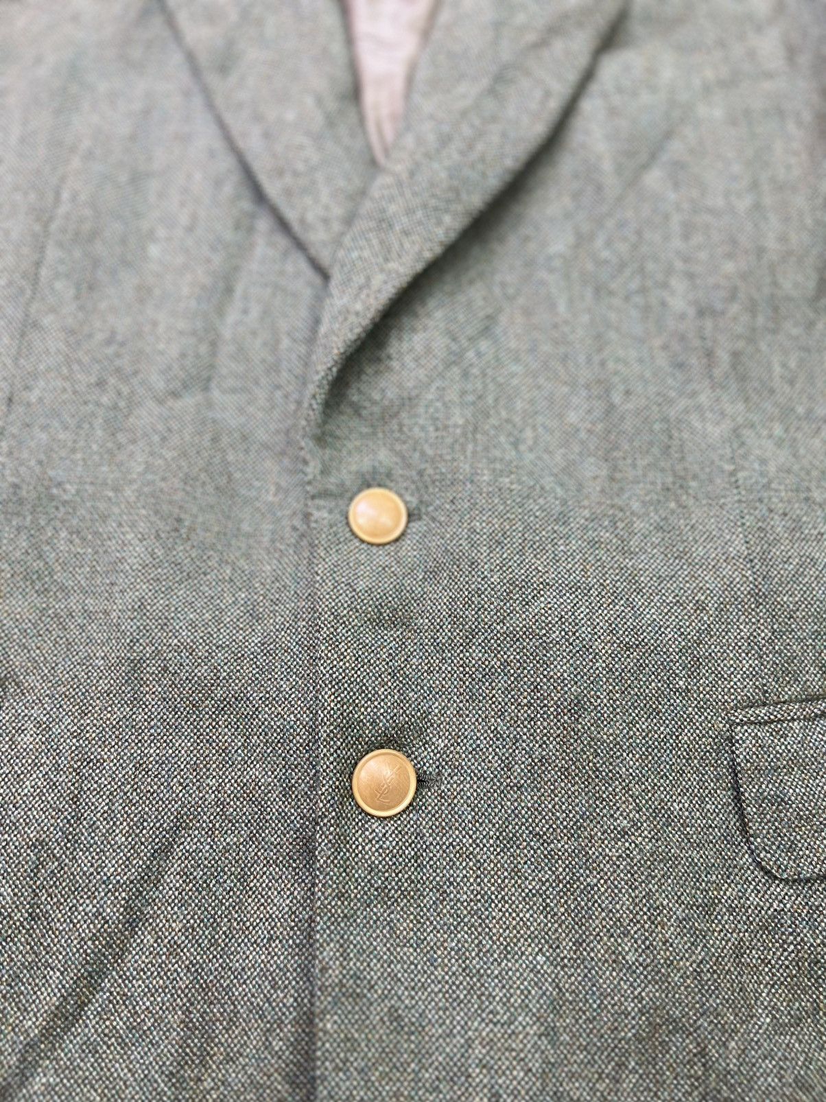 Yves Saint Laurent Vintage Yves Saint Laurent Pour Homme Green Wool Blazer Size 52R - 3 Thumbnail