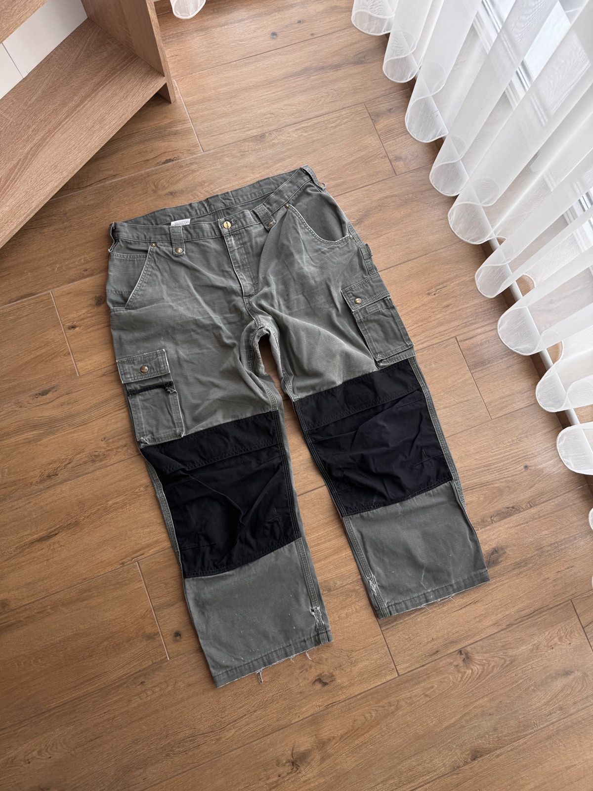 Carhartt × Vintage Vintage Carhartt Workwear Cargo Green Streetwear Pants Size US 38 / EU 54 - 2 Thumbnail