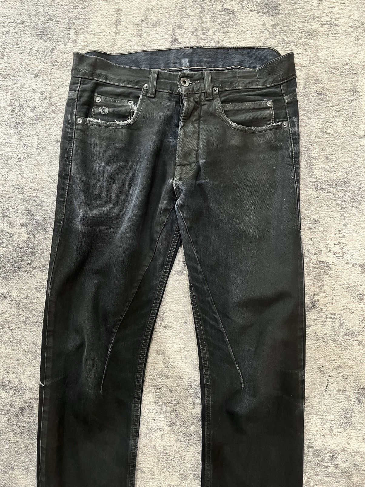Rick Owens Rick owens olmar&mirta waxed detroit jeans Size US 30 / EU 46 - 3 Thumbnail