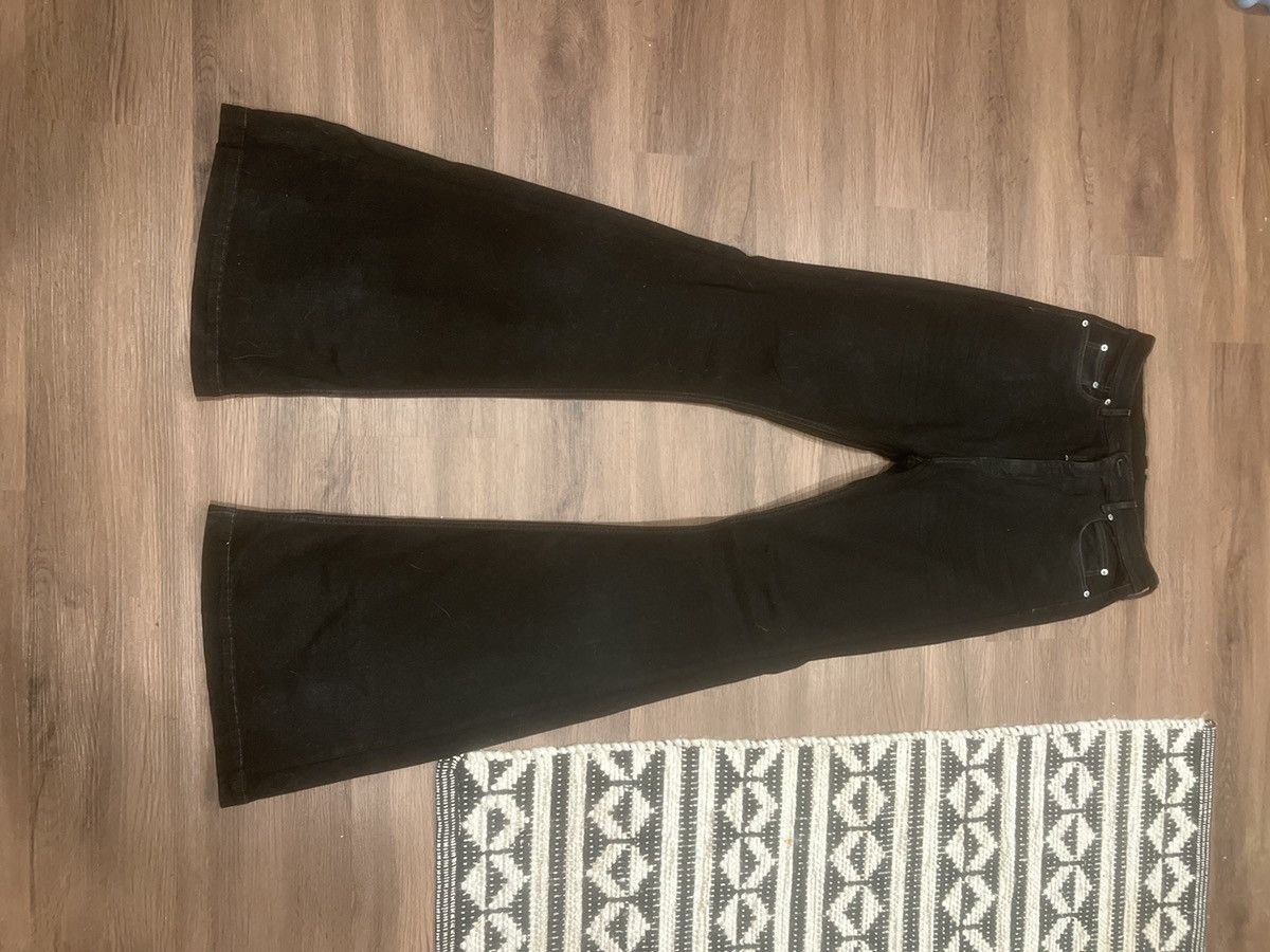 Rick Owens Drkshdw Rick owens elastain black flare denim Size US 32 / EU 48 - 1 Thumbnail