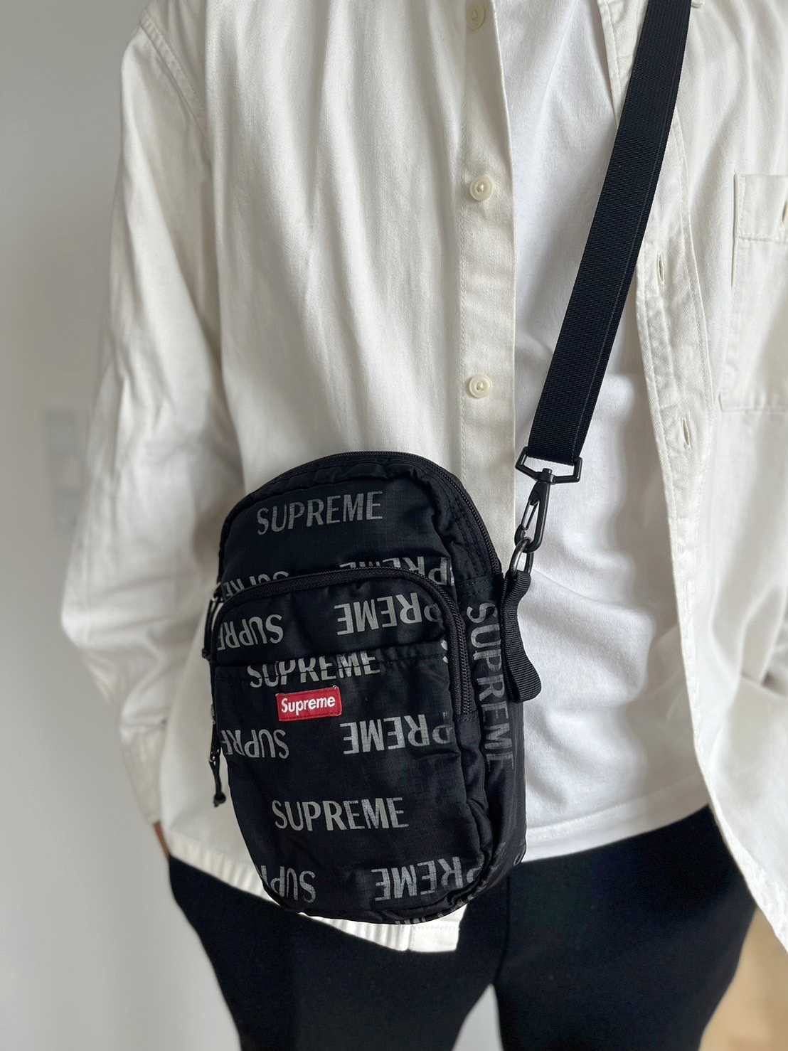 Supreme Supreme 3M Reflective Repeat Shoulder Bag (FW16) (BLACK