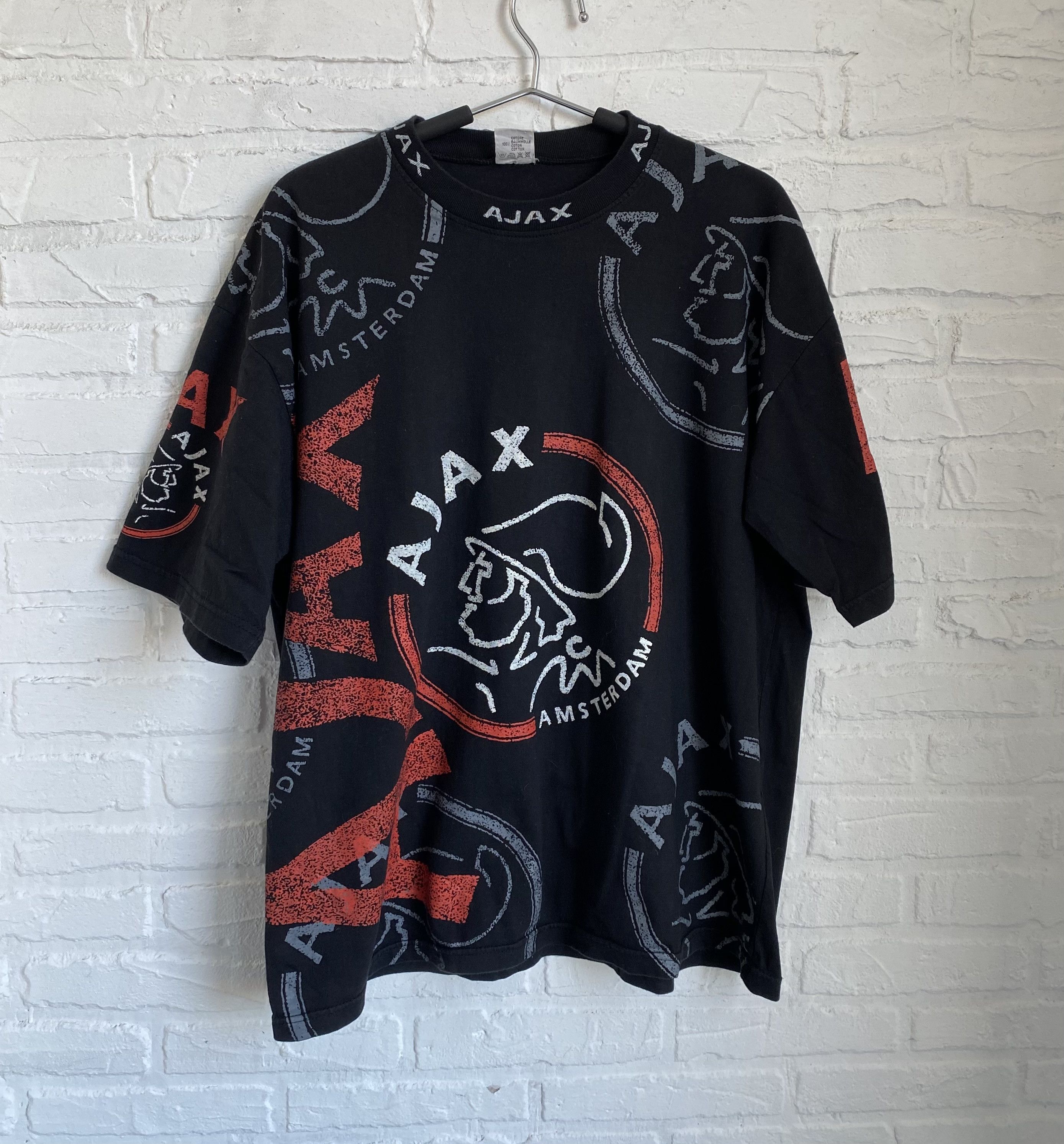 Vintage Vintage 90s AJAX Full print football soccer t-shirt Size US L / EU 52-54 / 3 - 1 Thumbnail