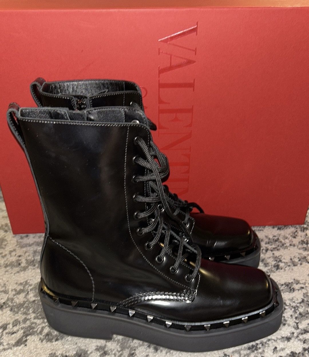 Valentino Valentino Garavani Rockstud M-Way Combat Boots Black size 39 Size US 9 / IT 39 - 2 Thumbnail
