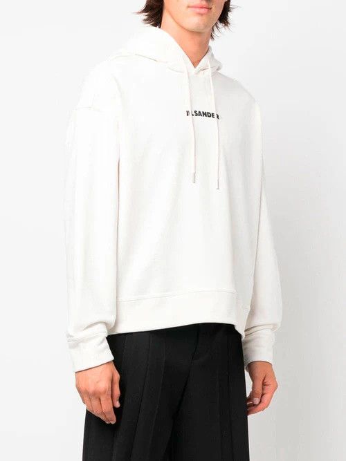 Jil Sander o1mt1gz0824 Logo Sweatshirt Hoodie in Natural Size M / US 6-8 / IT 42-44 - 3 Thumbnail