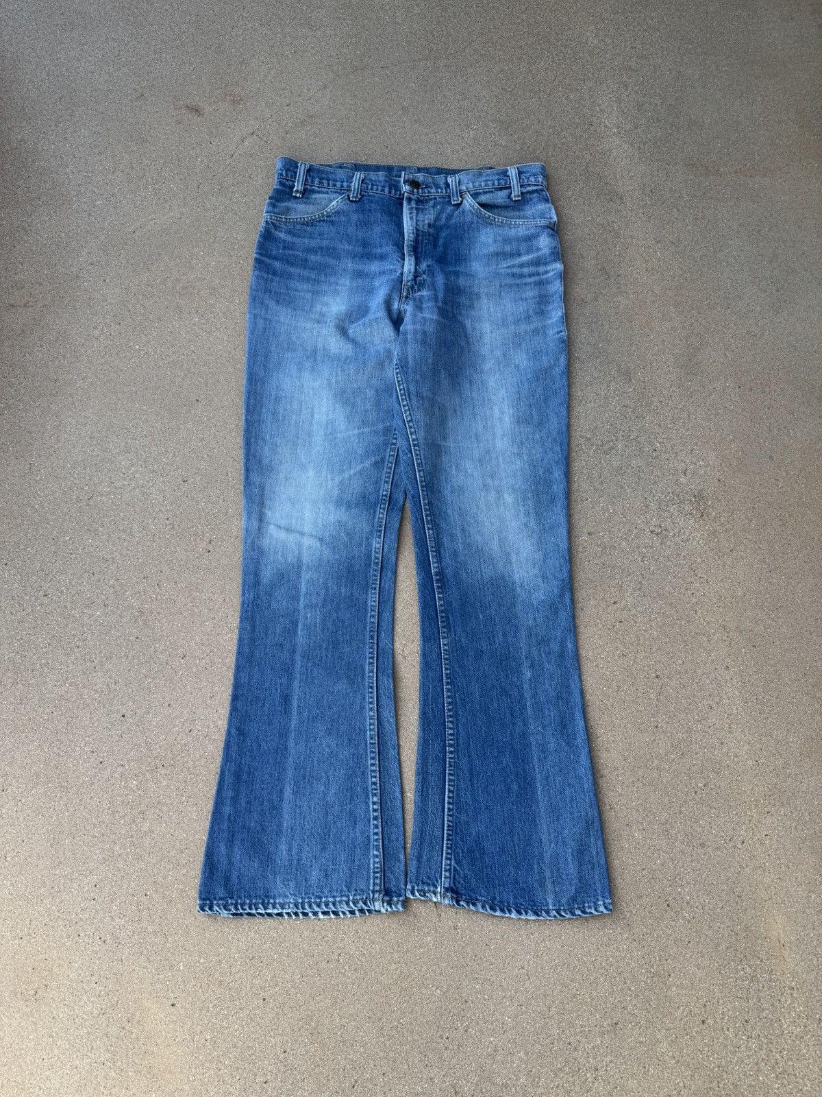 Levi's × Vintage Vtg 70’s Levi’s 646 Orange Tab Bellbottom Flare Jeans 35x32 Size US 35 - 1 Thumbnail