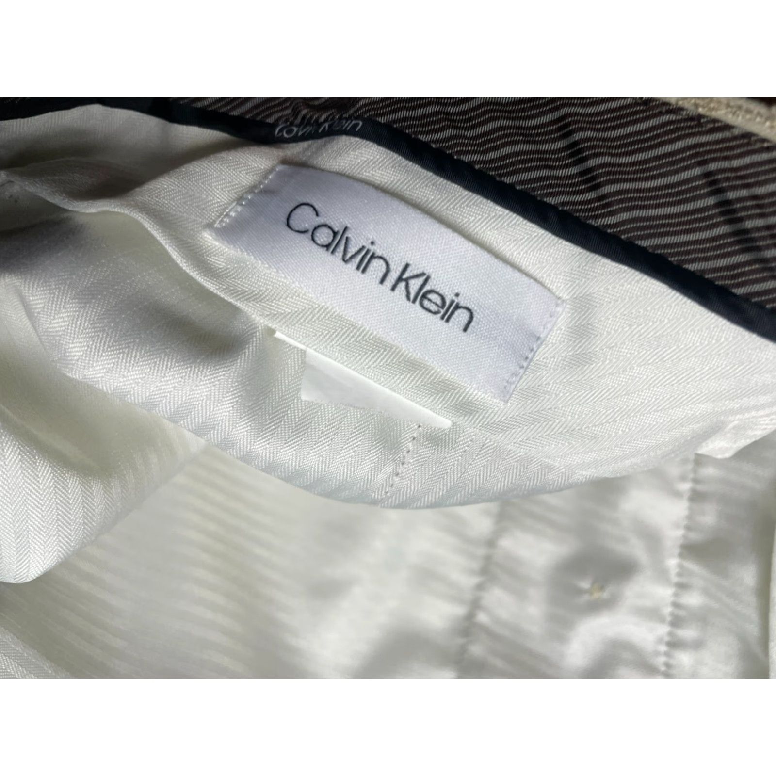 Calvin Klein Calvin Klein Pants Men's 38x32 Tan Dress Pants Regular Flat Front Pockets - Workwear, Business, Casual - 38x32, Polyester Rayon Size US 38 / EU 54 - 7 Thumbnail