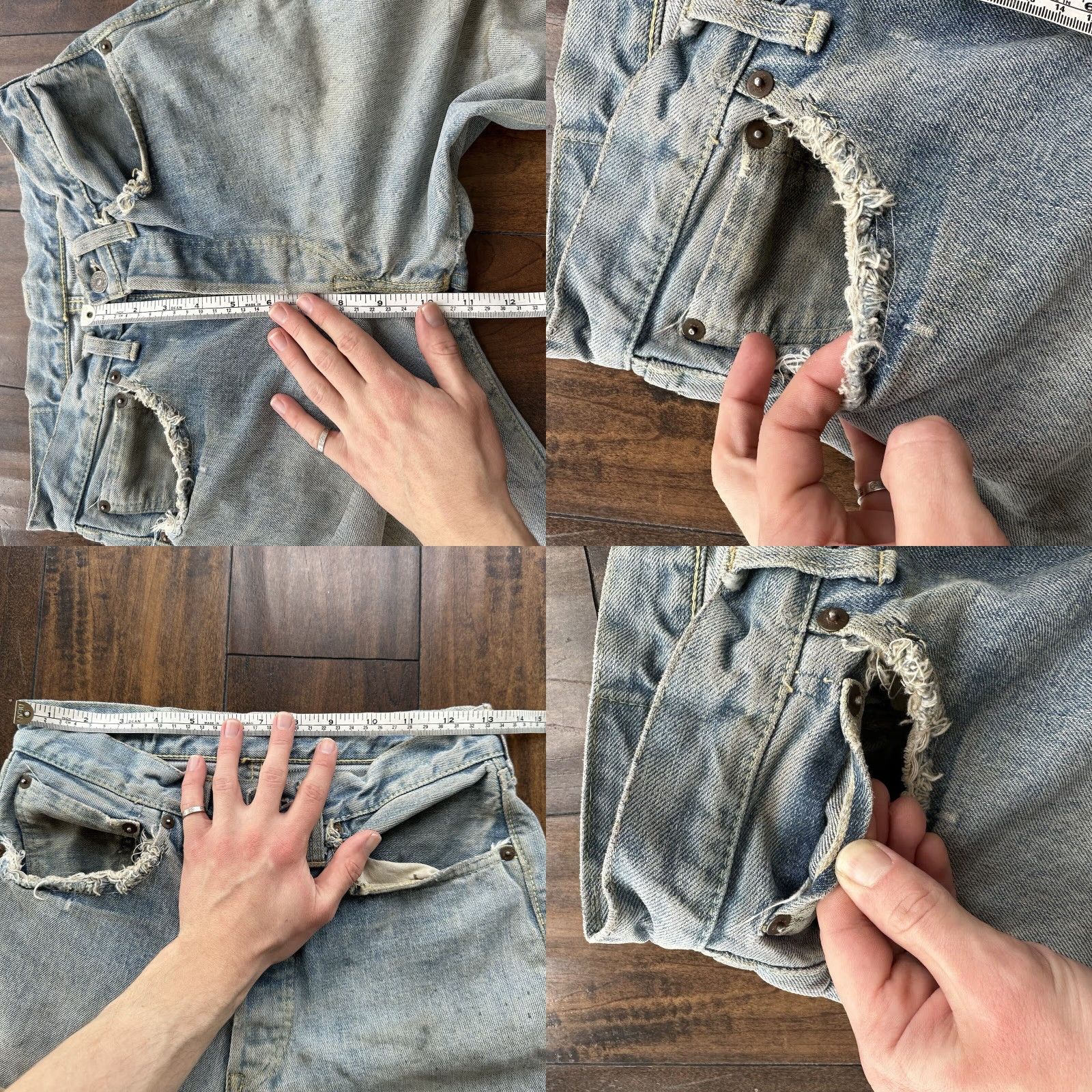 VINTAGE Levi's 501 XX Jeans 1960s Men 26x26 Straight Distressed Denim Blue 60s Retro Denim