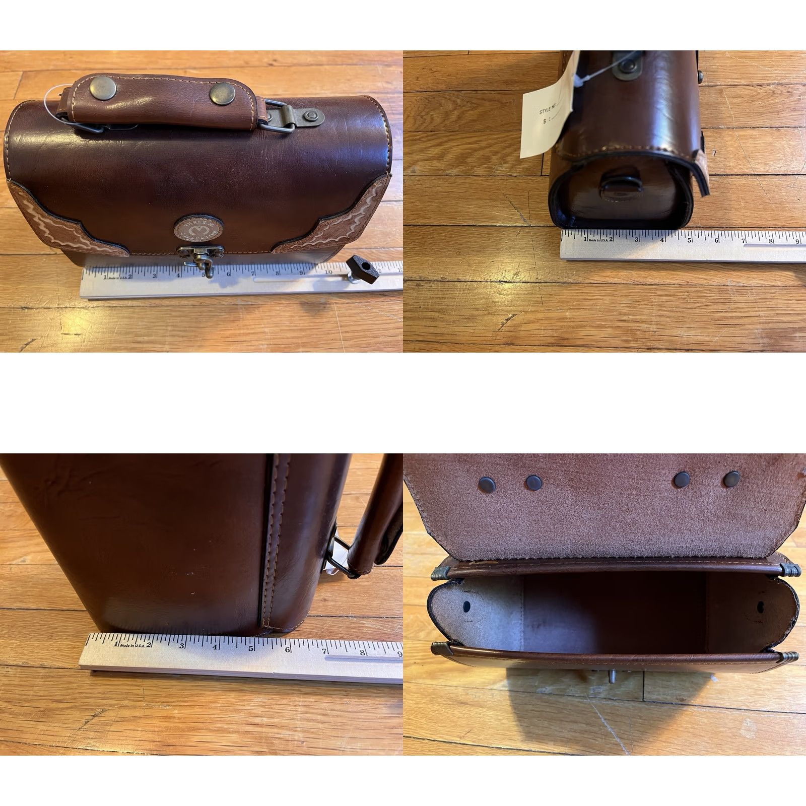 JM Collection Three M Collection Vegan Leather Satchel Crossbody Western Doctor Bag Brown Size ONE SIZE - 10 Thumbnail