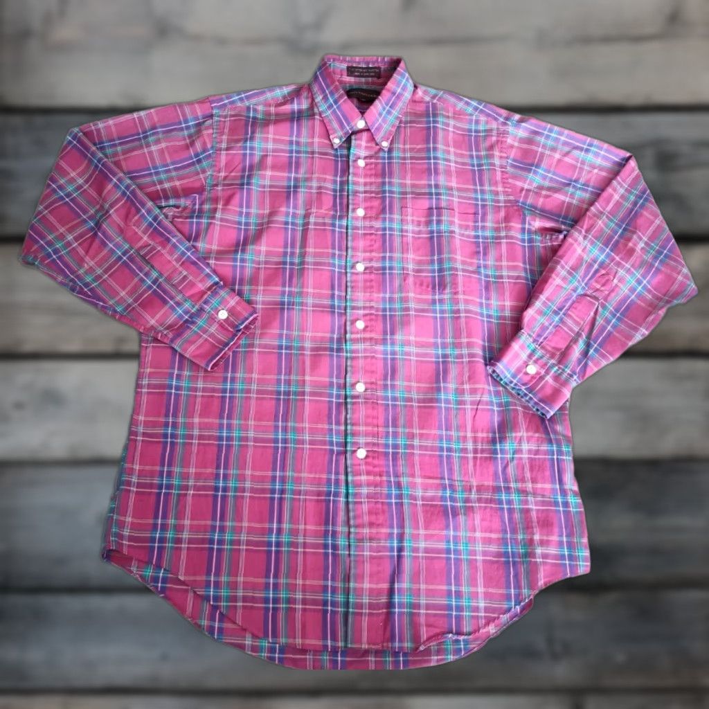 Chaps Vintage CHAPS Ralph Lauren plain Button Down Long Sleeve Shirt Men's Size M Size US M / EU 48-50 / 2 - 1 Thumbnail
