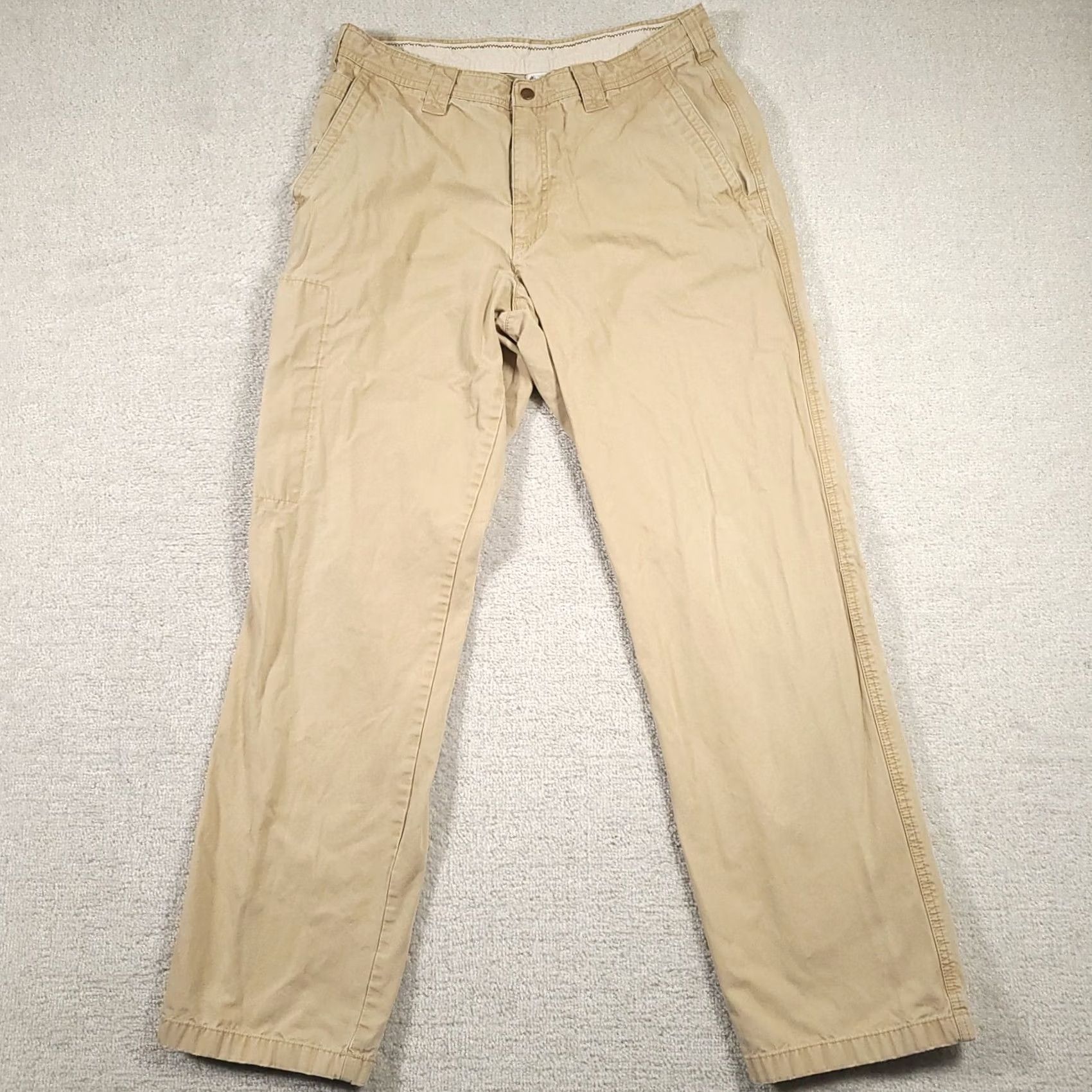 Vintage Columbia Khaki Tan Utility Pants Mens 36 Outdoors Straight Leg Hiking Zip Pocket Mens Regular Straight Belt Loops Beige Casual Workwear 90s Size US 36 / EU 52 - 2 Thumbnail