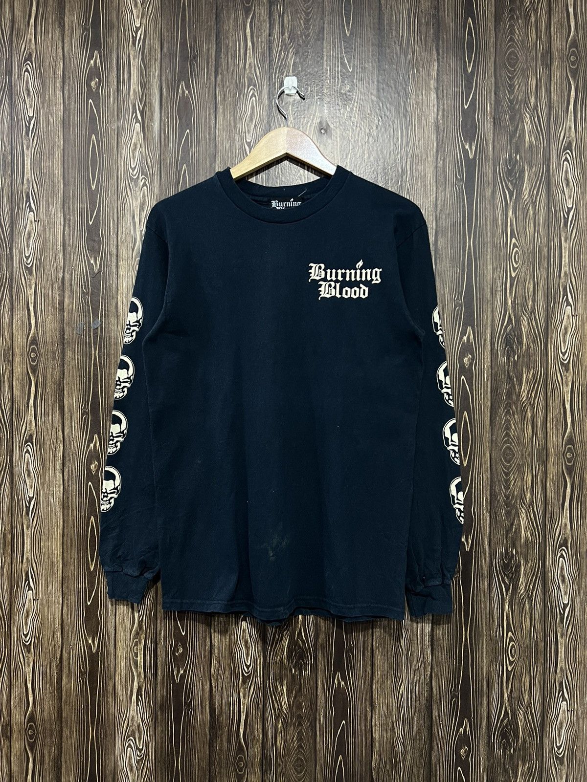 Vintage Vintage 90s Burning Blood Longsleeve Tshirt Size US M / EU 48-50 / 2 - 3 Thumbnail