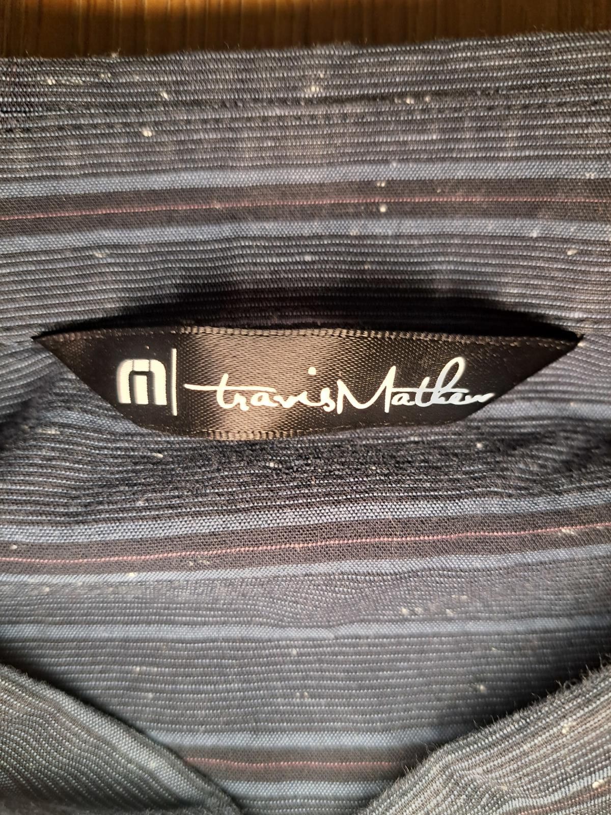 TravisMathew Travis Mathew Button Up Shirt Mens XL Blue Striped Cotton Size US XL / EU 56 / 4 - 2 Thumbnail