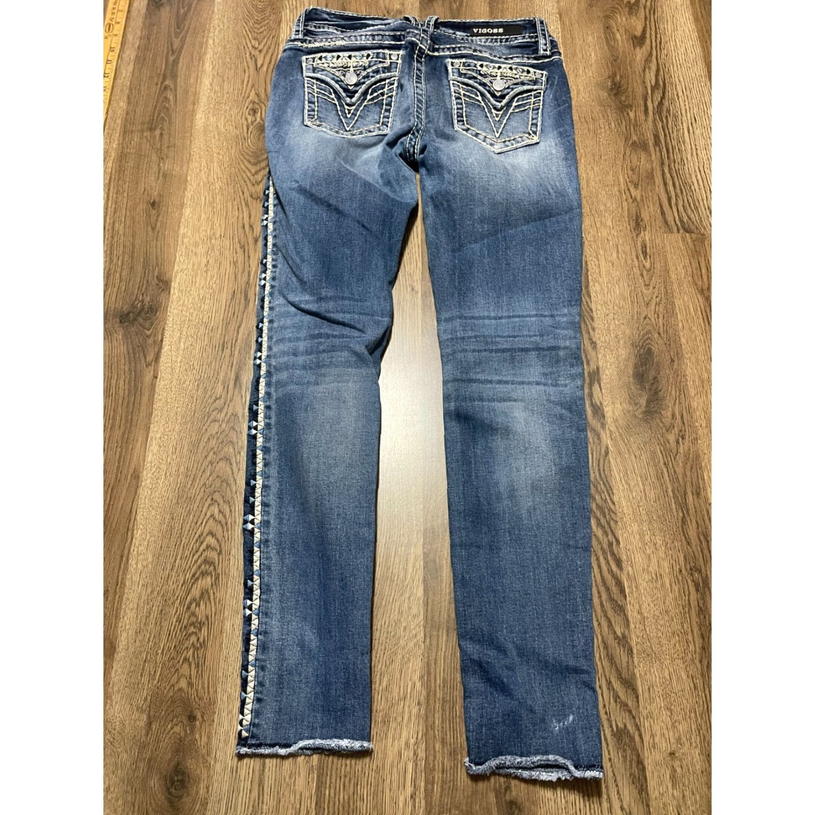 Vintage VIGOSS Jeans Women's 28/30 Blue Denim The Dallas Skinny Jeans Regular Inseam 28.5 in Girls/ Womens Size 28" / US 6 / IT 42 - 2 Thumbnail