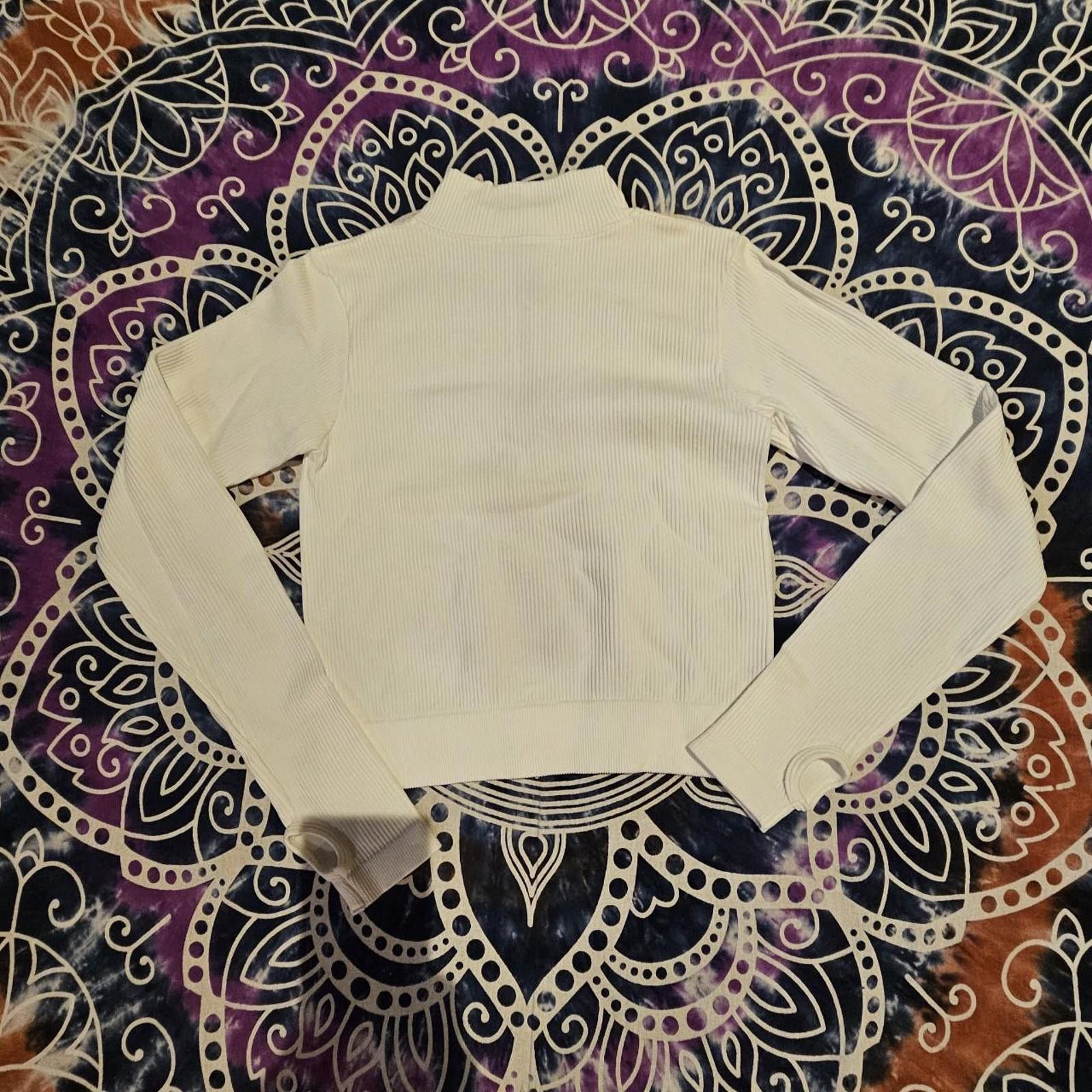 Designer Women's White Quarter Zip Active Domino Shirt Size M / US 6-8 / IT 42-44 - 7 Thumbnail