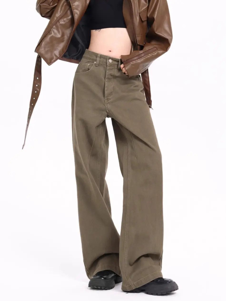 Japanese Brand Retro brown straight leg solid color jeans Size US 32 / EU 48 - 4 Thumbnail