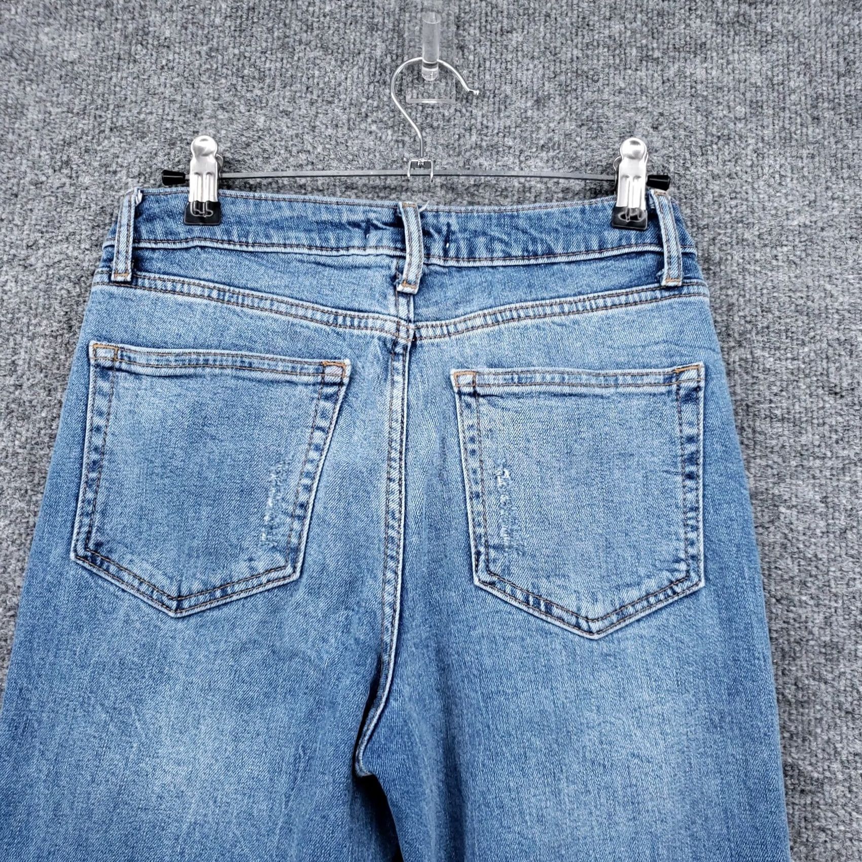 Forever 21 Forever 21 Jeans Womens 26 Blue Denim Mid-Rise Cropped Distressed Rinse Wash Size 26" / US 2 / IT 38 - 6 Thumbnail