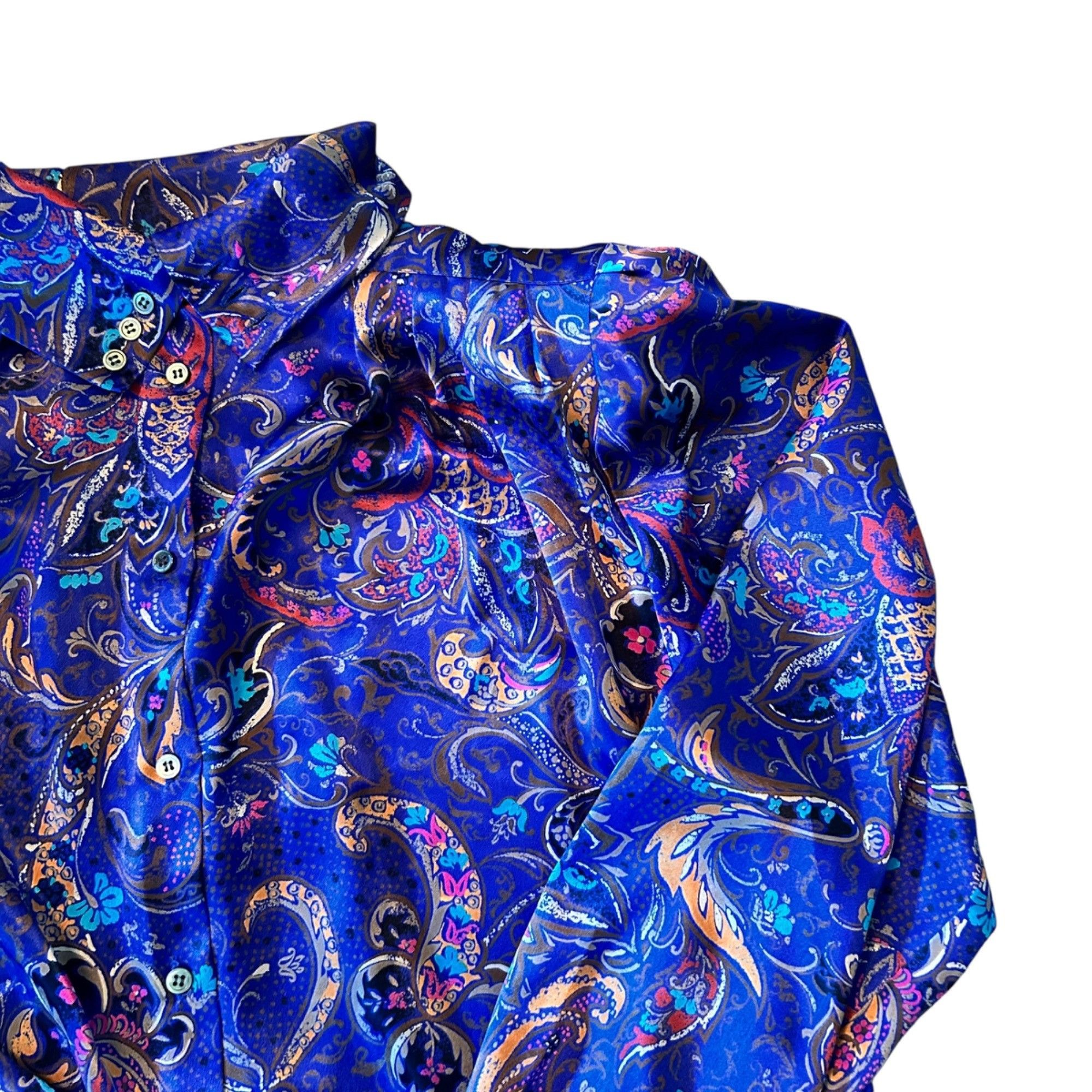 Vintage Vintage Susan Mathews Novelty Print Mock Neck Blouse 12 Size XL / US 12-14 / IT 48-50 - 3 Thumbnail