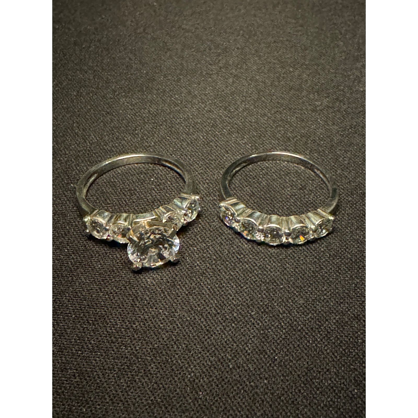 Other Vintage 925 Silver Diamonique 2 Bands Size 7 Size ONE SIZE - 4 Thumbnail