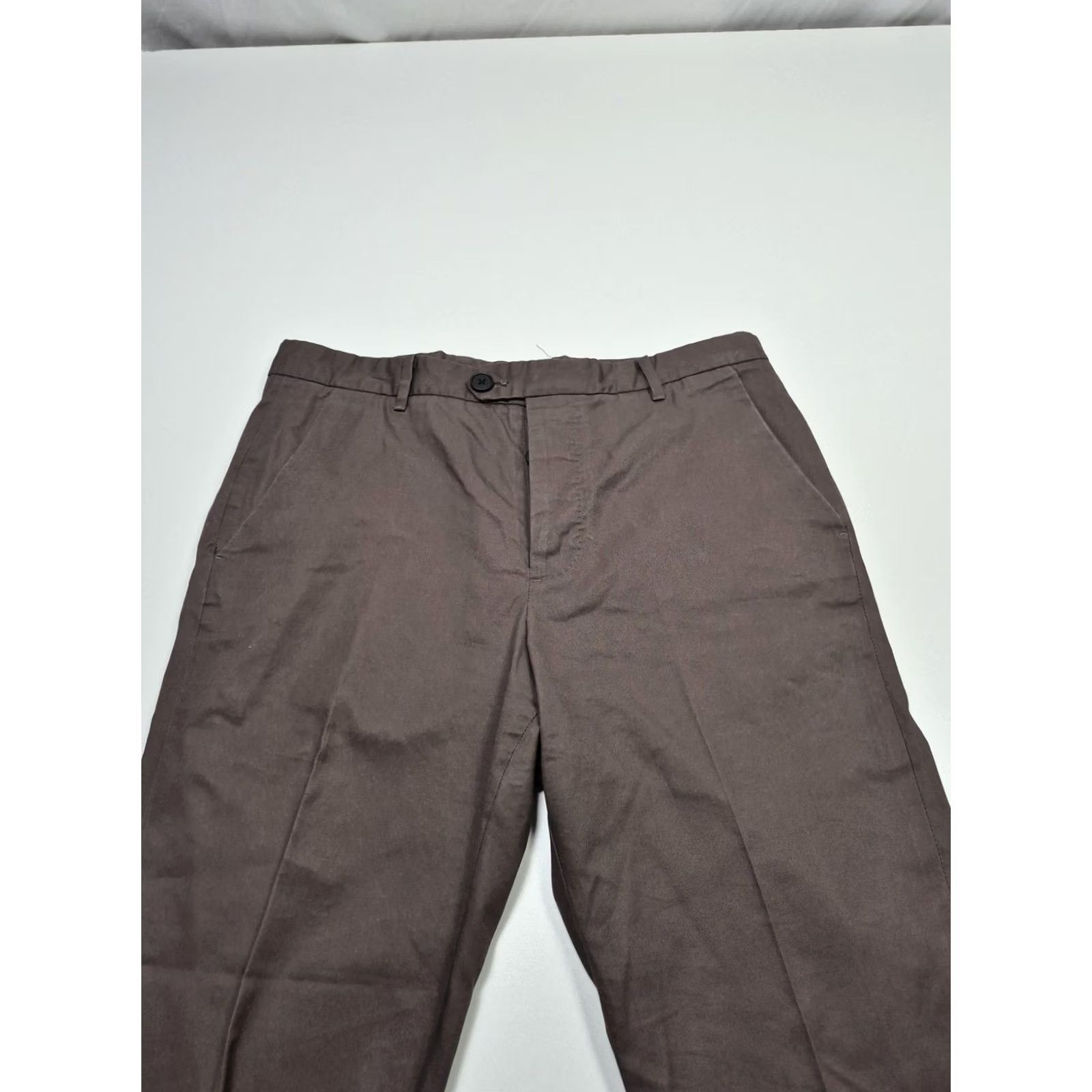 Allsaints AllSaints Chino Pants Mens 30x26 Brown Cotton Slim Straight Lightweight Pockets Front Flat Front Button Fly Belt Loops Slim Fit Business Casual Size US 30 / EU 46 - 2 Thumbnail