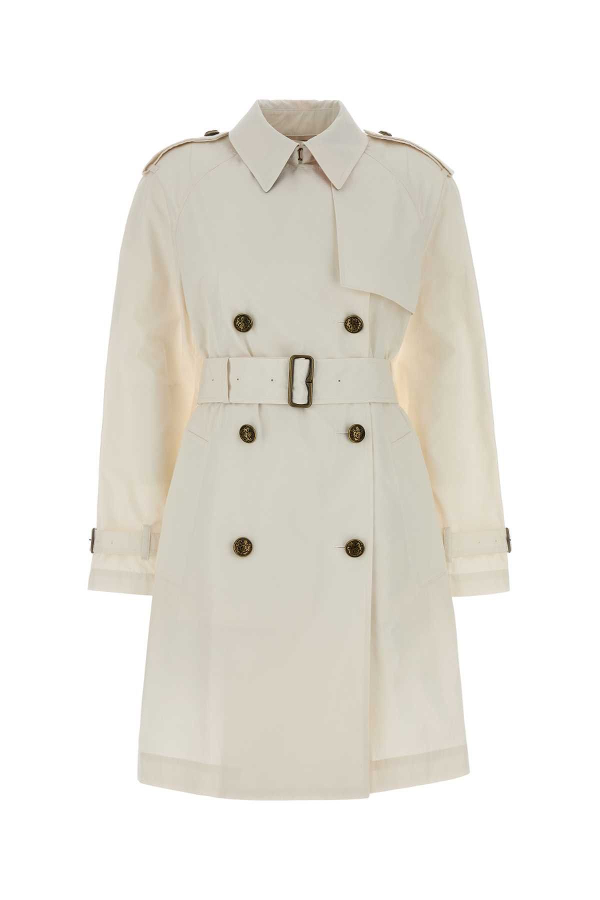 Ivory Cotton Belgravia Trench Coat, Women's (Size M)
