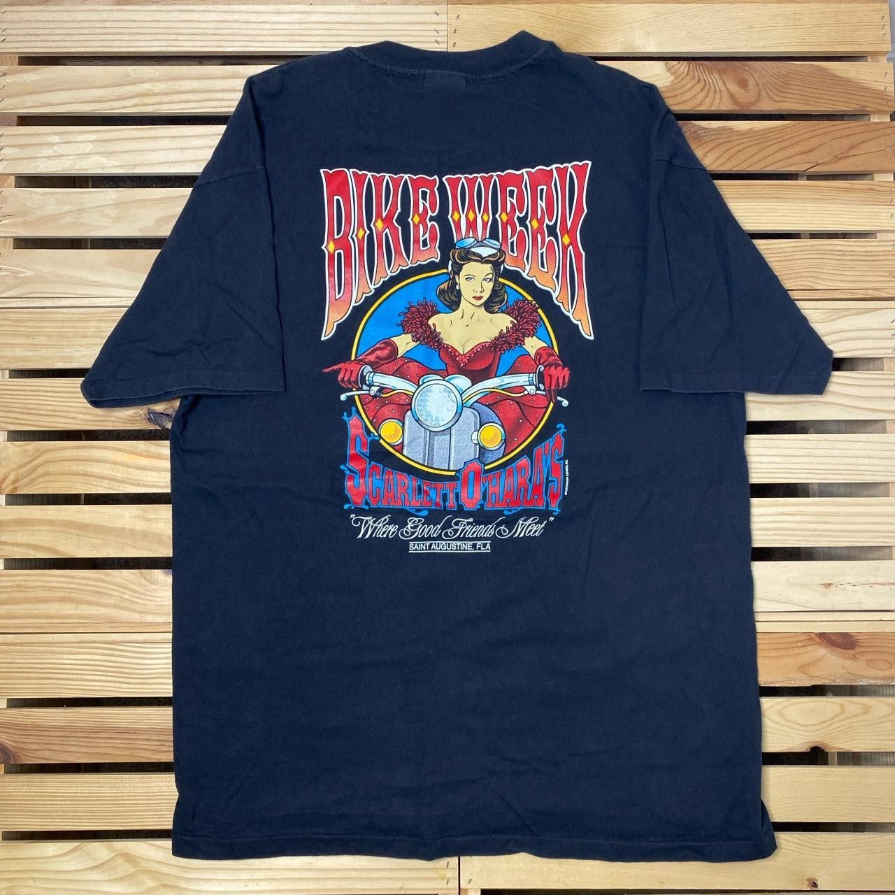 Hanes Vintage Scarlett O'Hara's Bike Week Black Biker Tee Size XL Size US XL / EU 56 / 4 - 1 Thumbnail