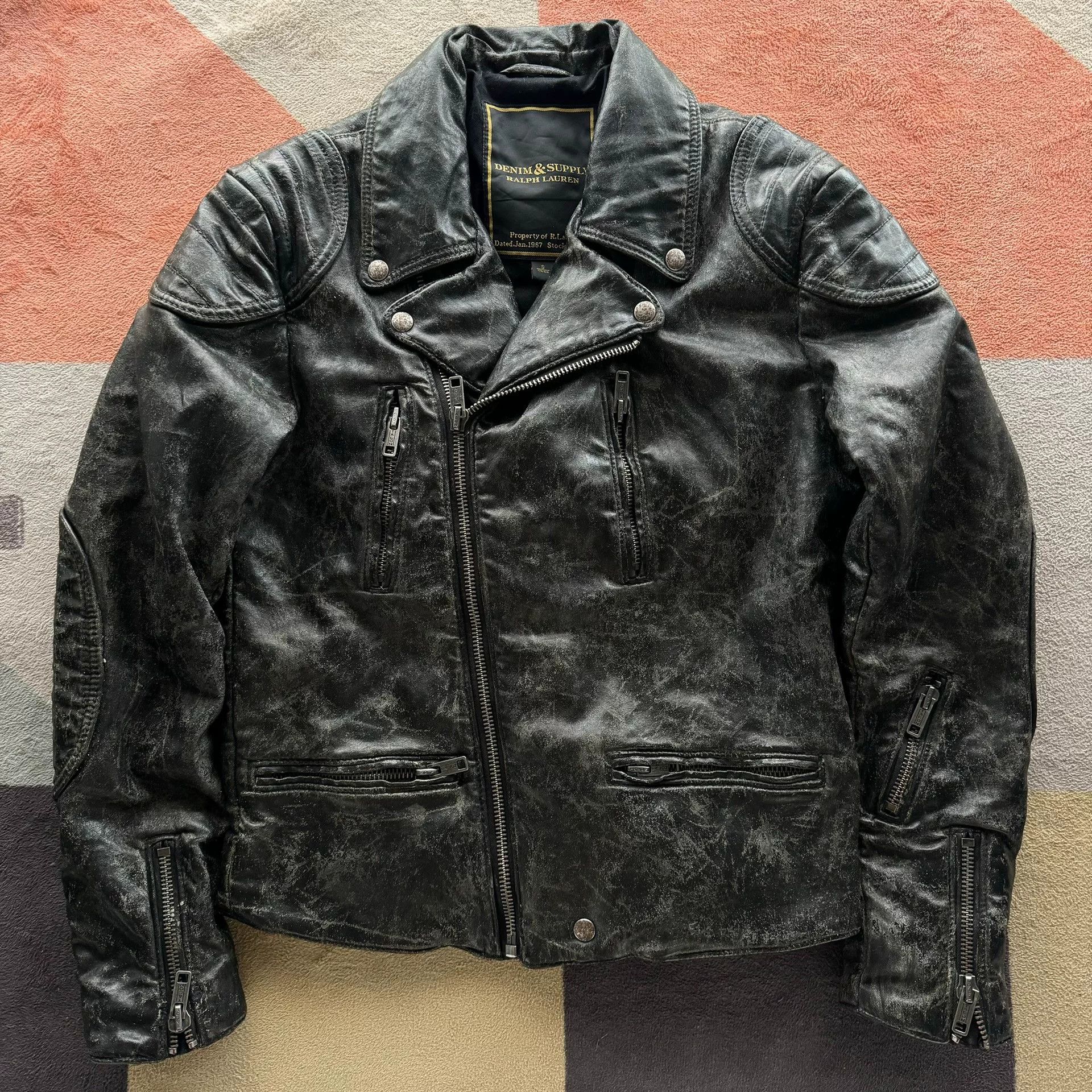 Denim & Supply Ralph Lauren Denim Supply Ralph Lauren Coated Biker Jacket Size US S / EU 44-46 / 1 - 1 Thumbnail