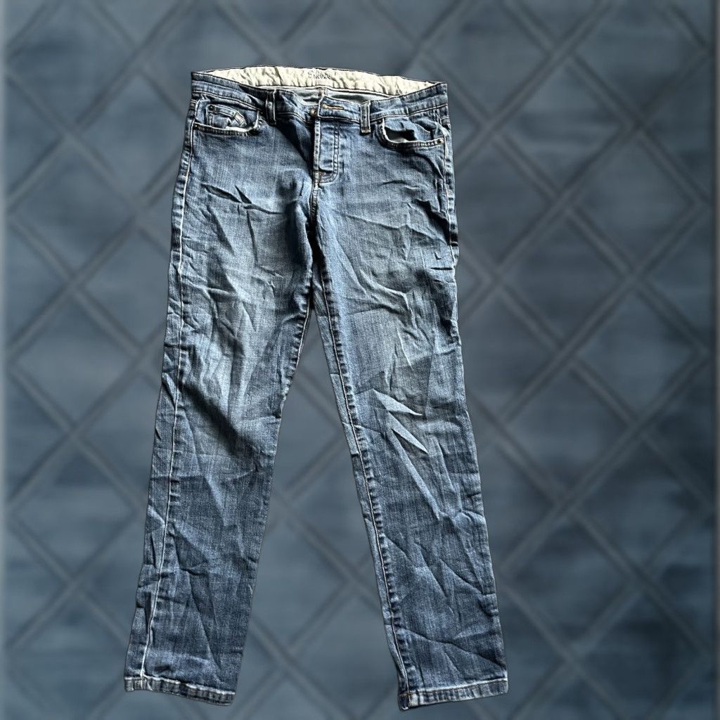 Lands' End Lands' End Women Jeans Relaxed Fit Tapered Leg 27 Regular Blue Denim Cotton 5-Pocket Zipper Rise High Vintage: No Mens/Womens (as applicable) Size 27" / US 4 / IT 40 - 1 Thumbnail