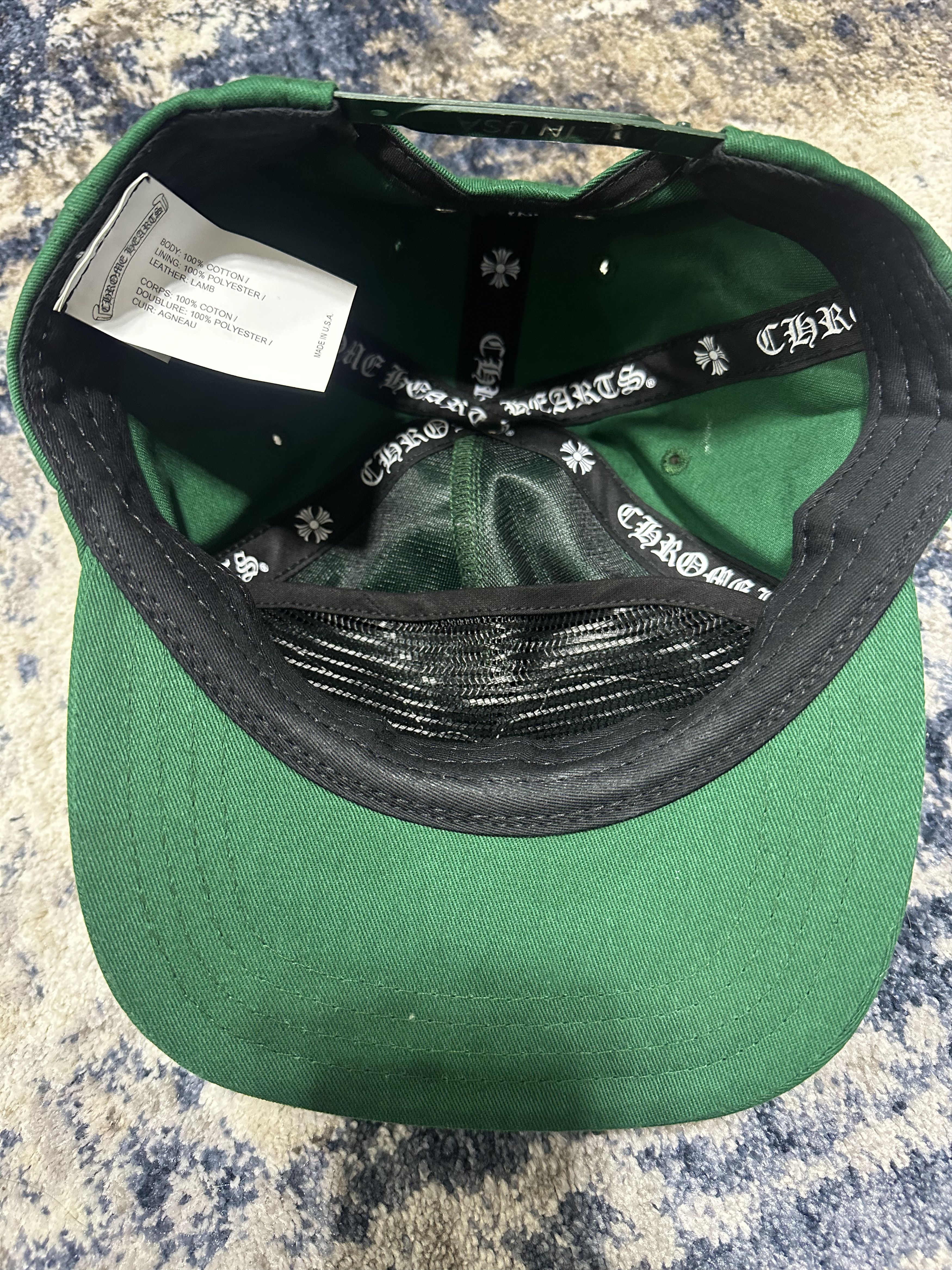 Chrome Hearts Chrome Hearts Matty Boy Leather Space Patch Green Hat Size ONE SIZE - 7 Thumbnail
