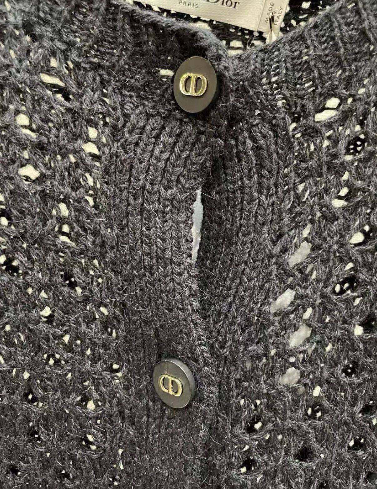 Dior Dior Size 38 Classic Black Cutout Wool Blend Knit J33 Size S / US 4 / IT 40 - 3 Thumbnail
