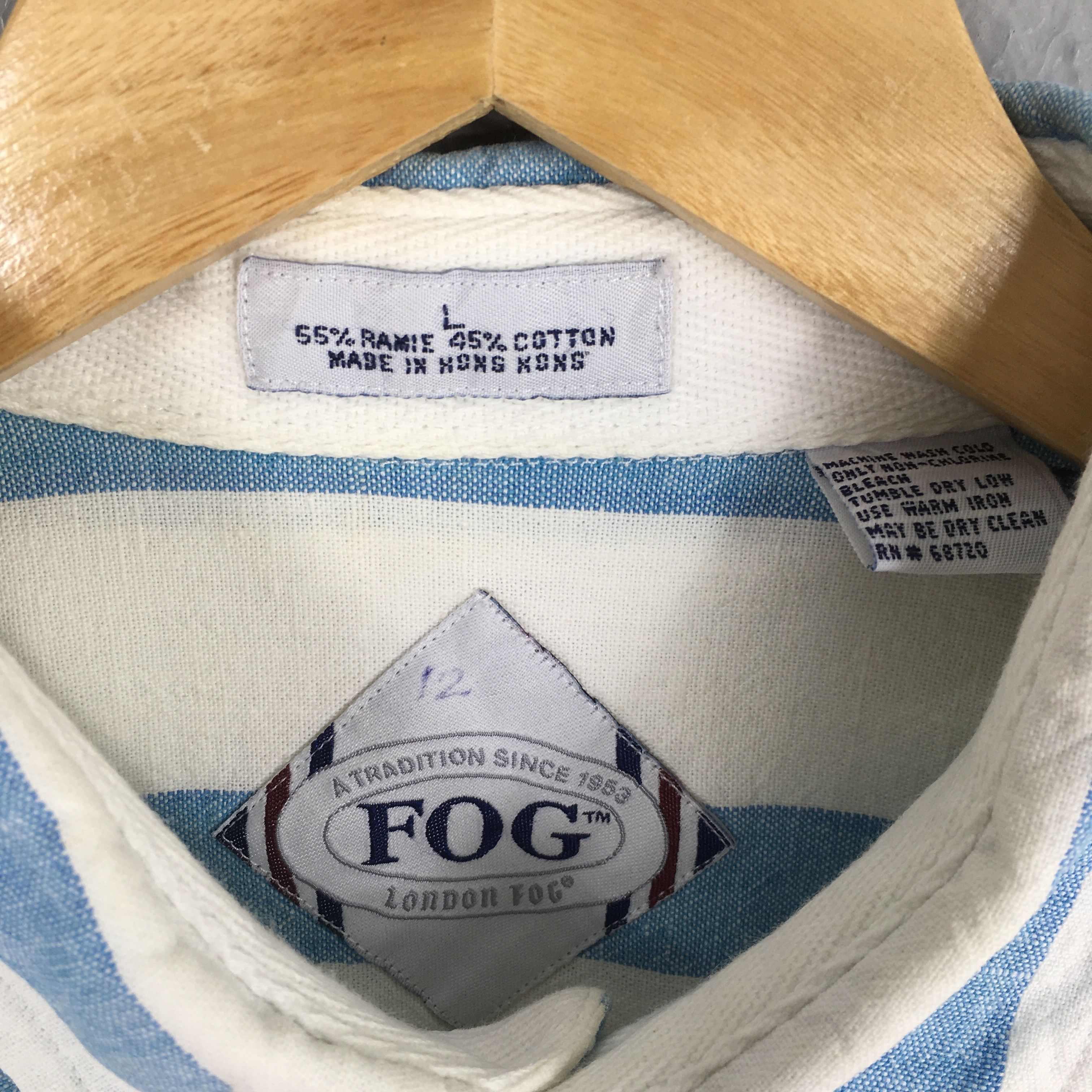 Vintage Vintage London Fog Stripes Flannel Denim Shirt Large Size US L / EU 52-54 / 3 - 5 Thumbnail